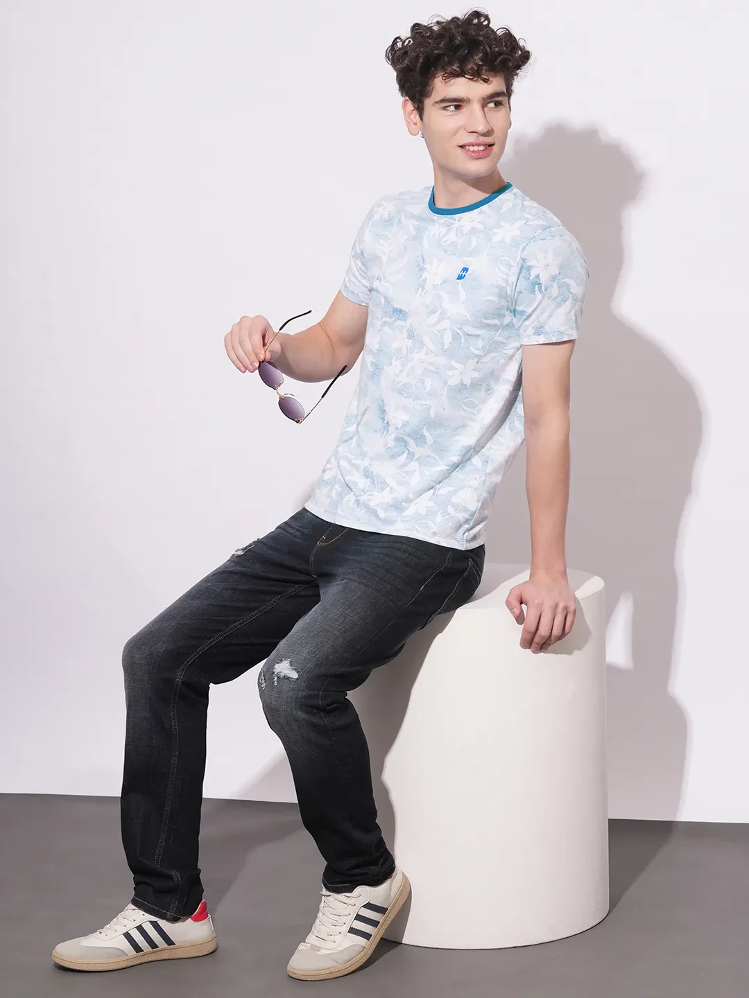 White Slim Fit Round Neck Men's T-Shirt by Being Human Clothing - Image 4