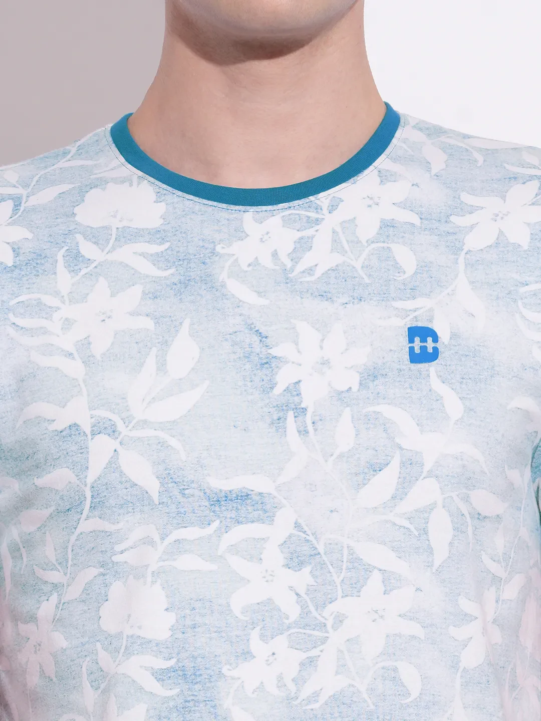 White Slim Fit Round Neck Men's T-Shirt by Being Human Clothing - Image 5