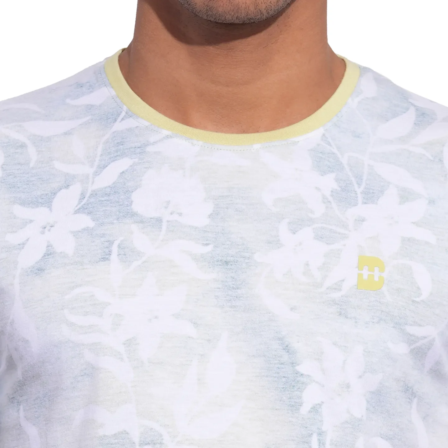 White Slim Fit Round Neck Men's T-Shirt by Being Human Clothing - Image 5