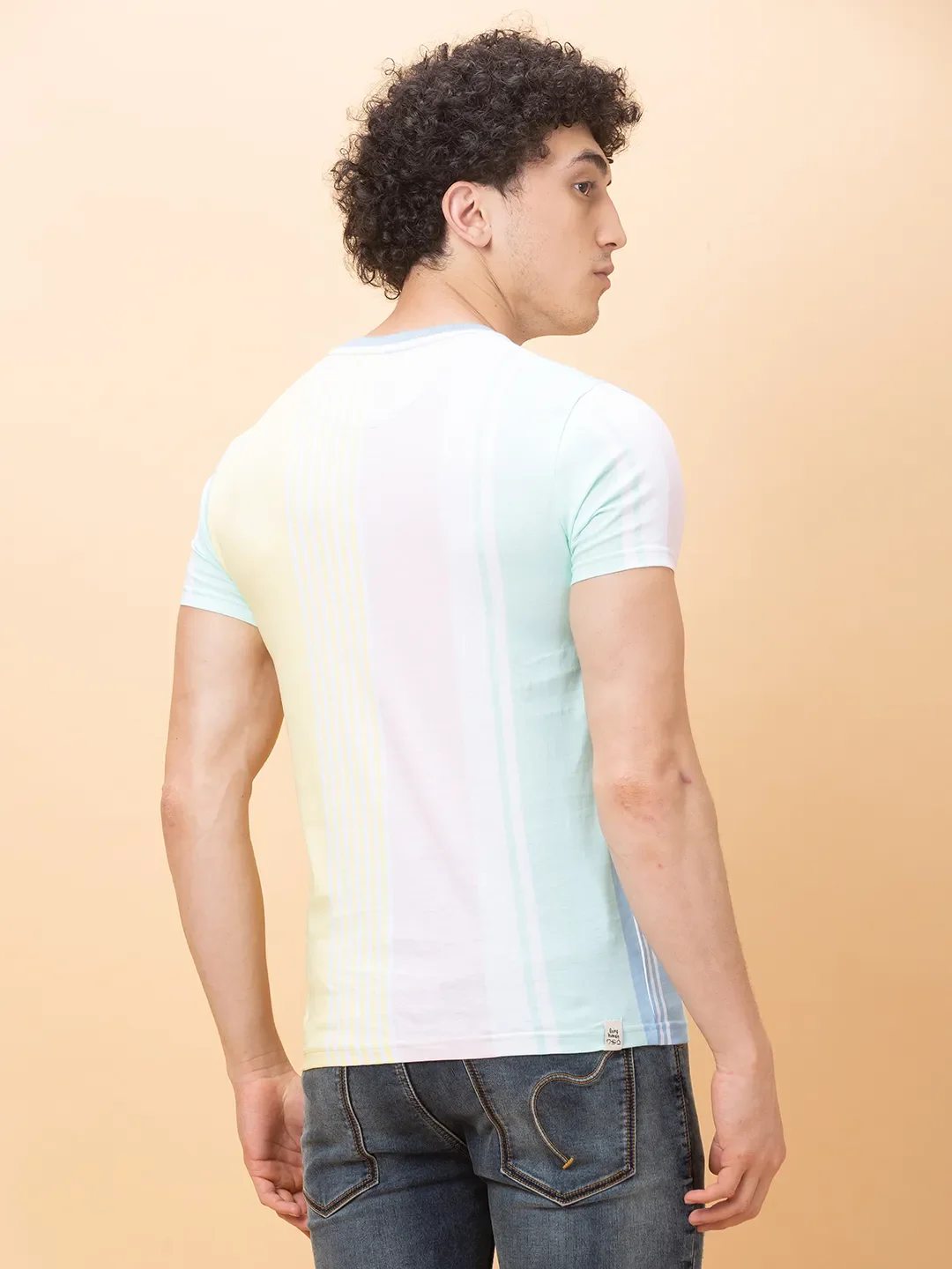 White Regular Fit Round Neck Men's T-Shirt by Being Human Clothing - Image 3