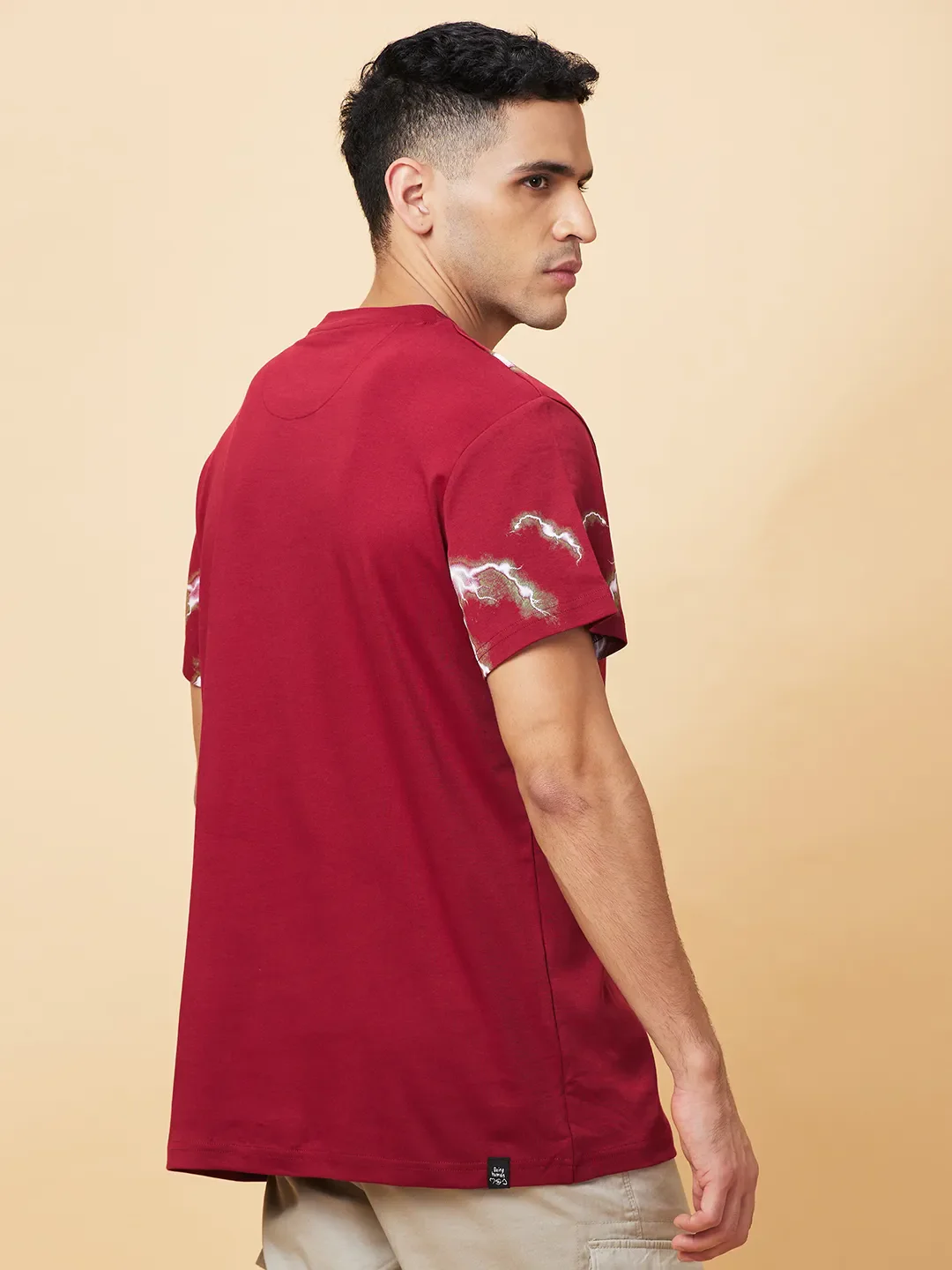 Wine Regular Fit Round Neck Men's T-Shirt by Being Human Clothing - Image 3