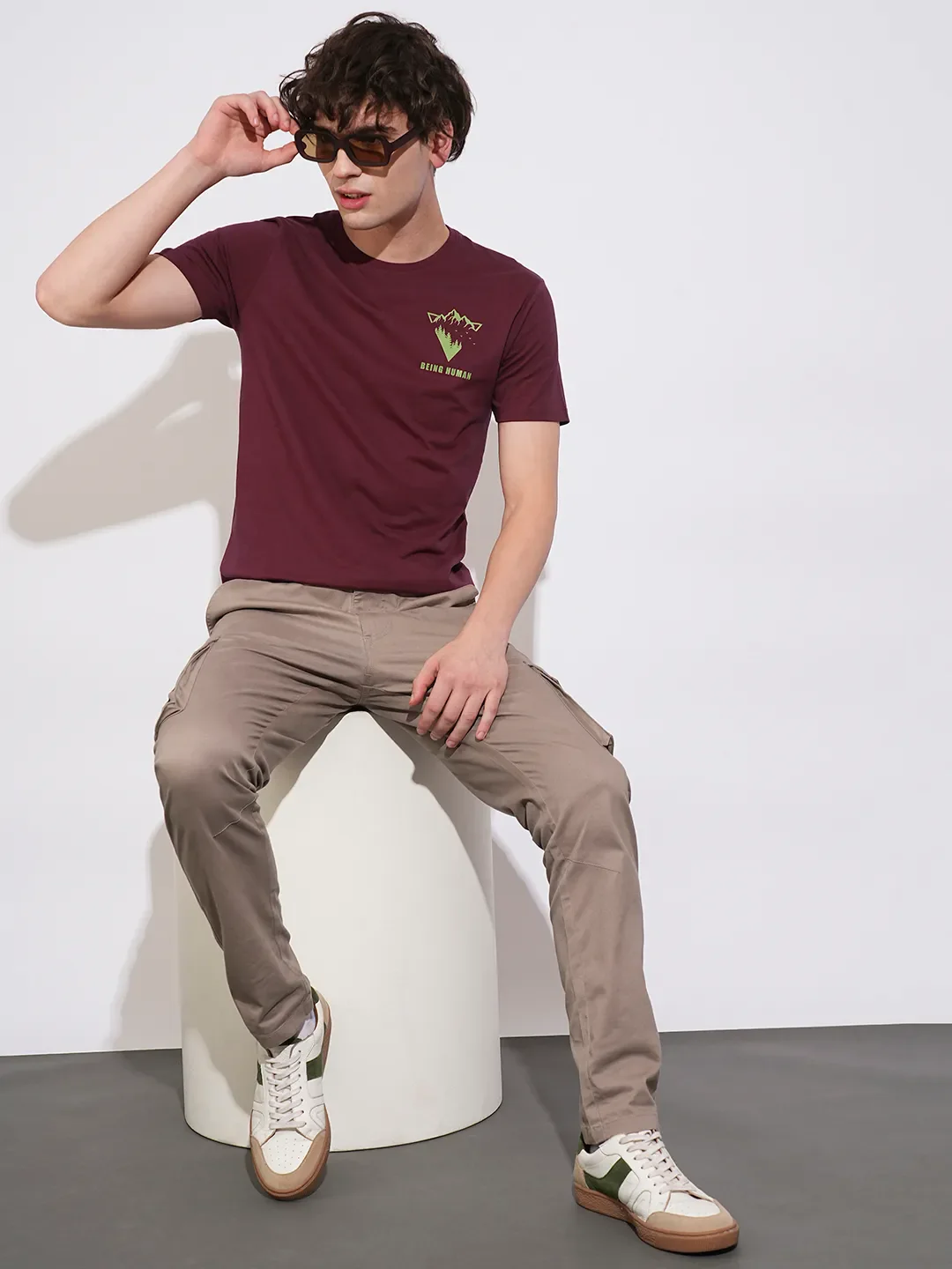 Wine Regular Fit Men's Short Sleeves T-Shirt by Being Human Clothing - Image 4