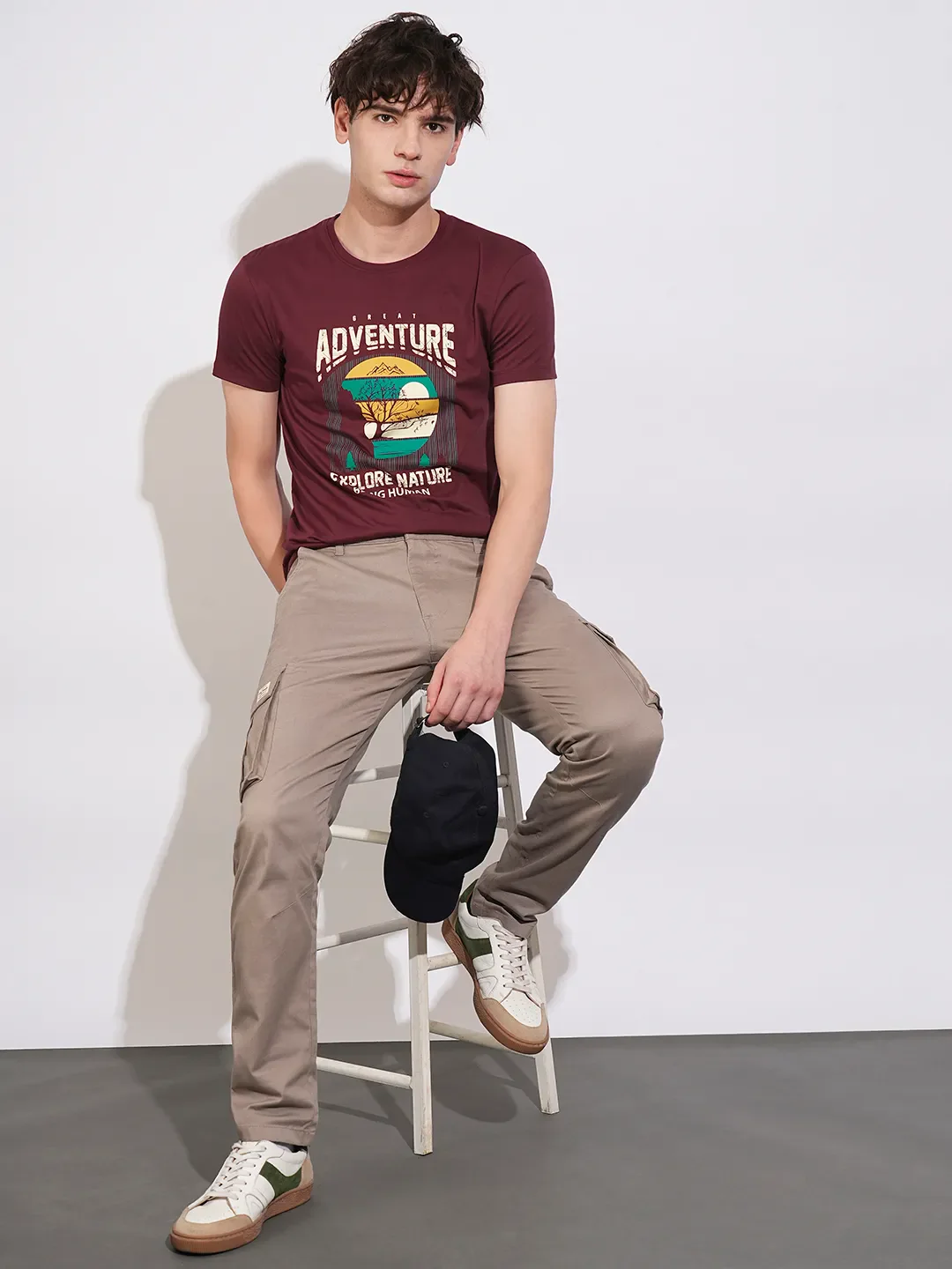 Wine Regular Fit Men's Short Sleeves T-Shirt by Being Human Clothing - Image 4