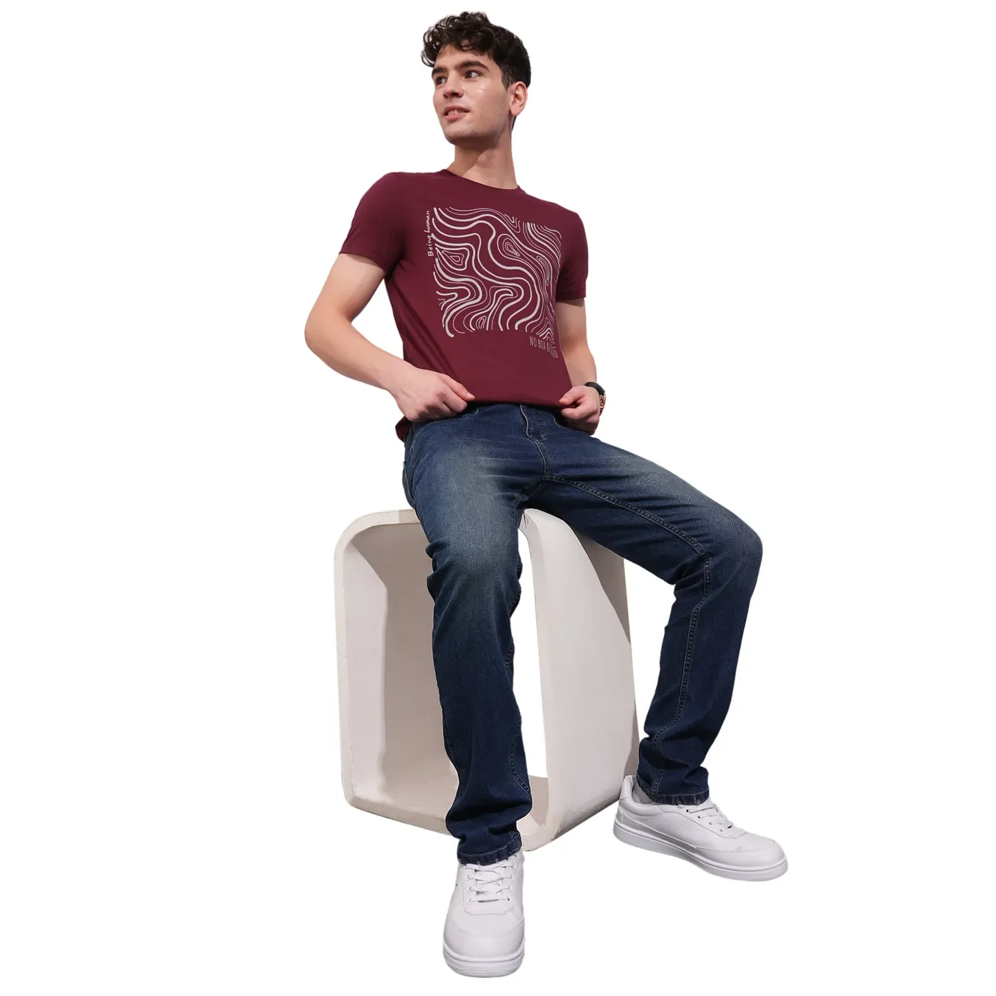 Wine Regular Fit Men's Short Sleeves T-Shirt by Being Human Clothing - Image 4