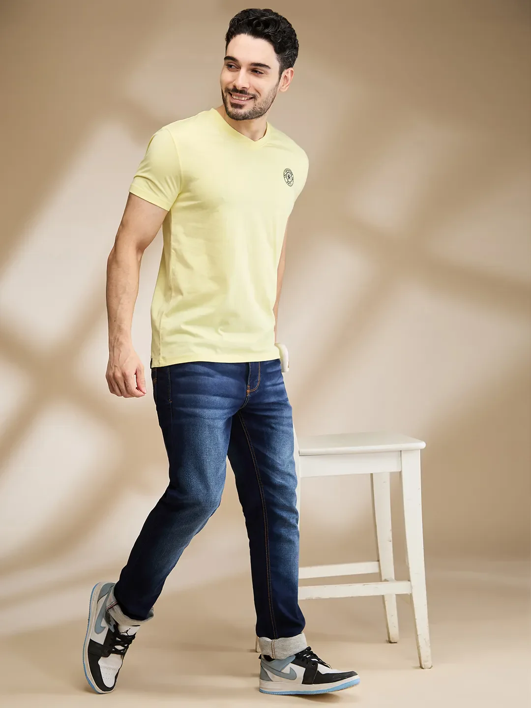 Yellow Regular Fit Men's Short Sleeves T-Shirt by Being Human Clothing - Image 6