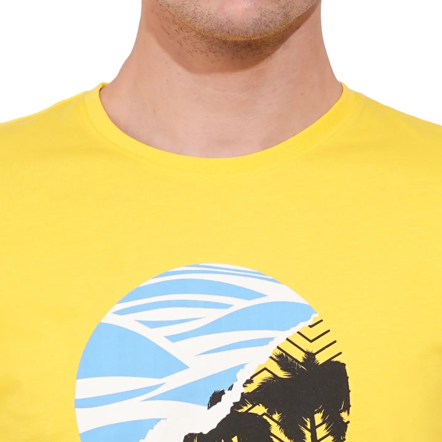 Yellow Regular Fit Round Neck Men's T-Shirt by Being Human Clothing - Image 5