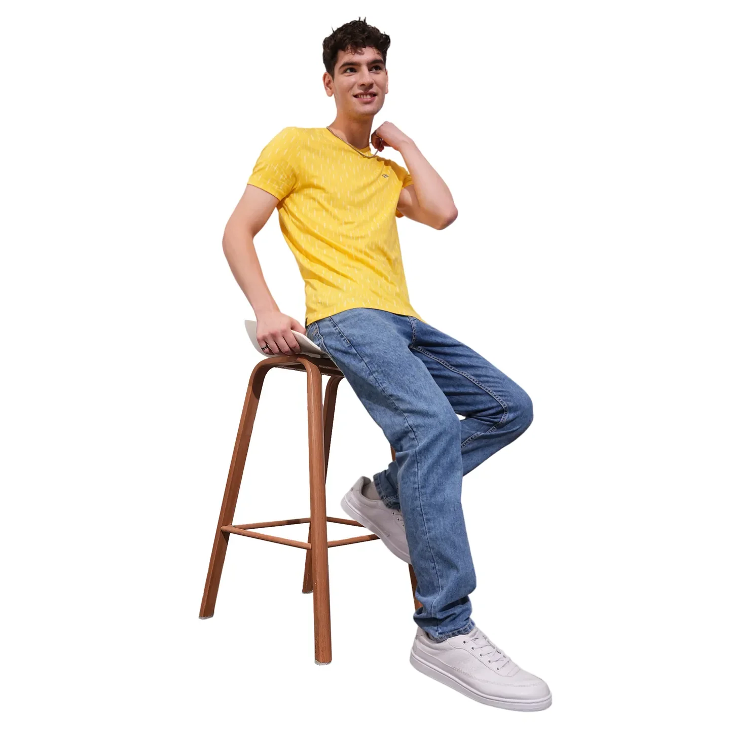 Yellow Regular Fit Men's Short Sleeves T-Shirt by Being Human Clothing - Image 4