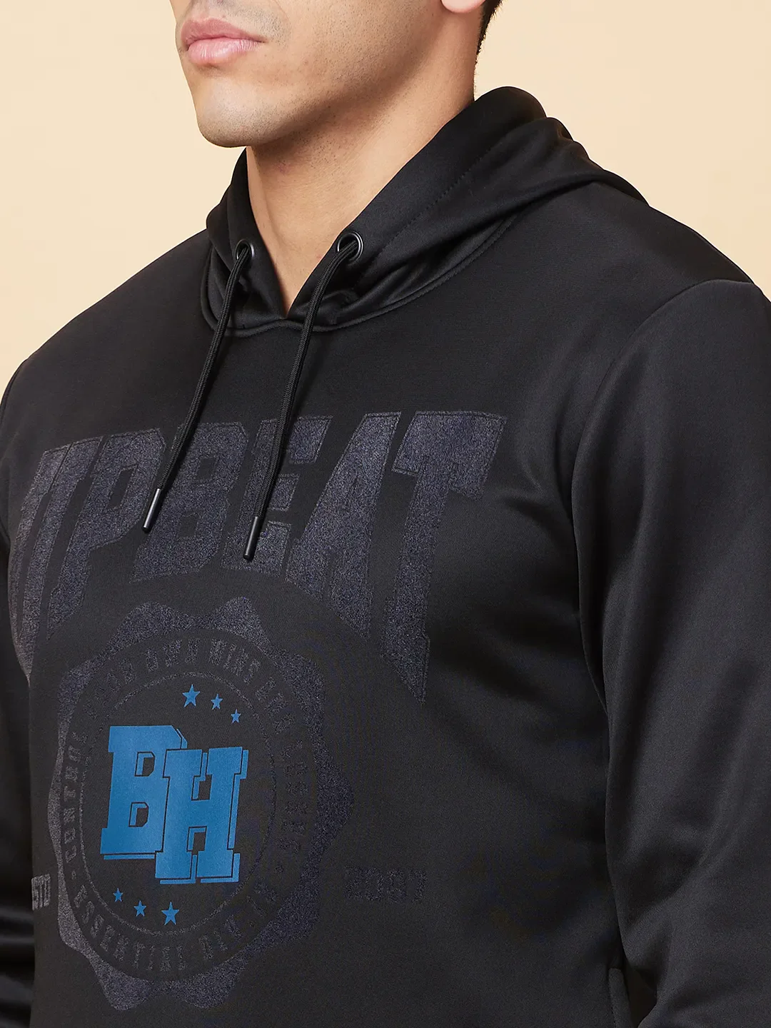 Black Regular Fit Hoodie by Being Human Clothing - Image 5