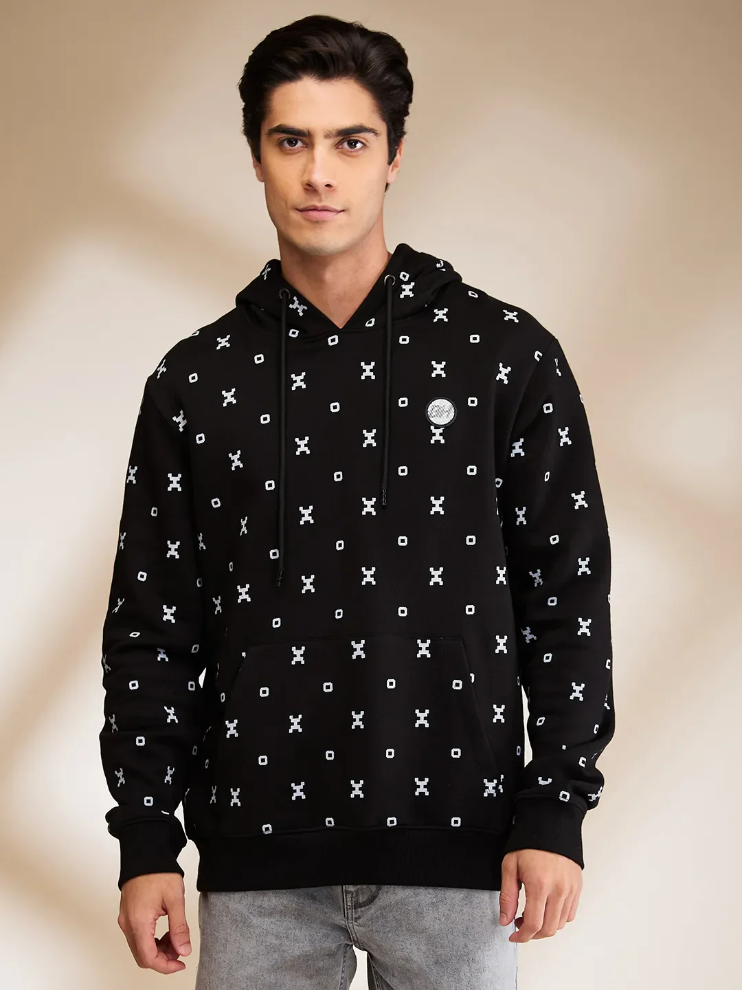 Black Regular Fit Hoodie by Being Human Clothing