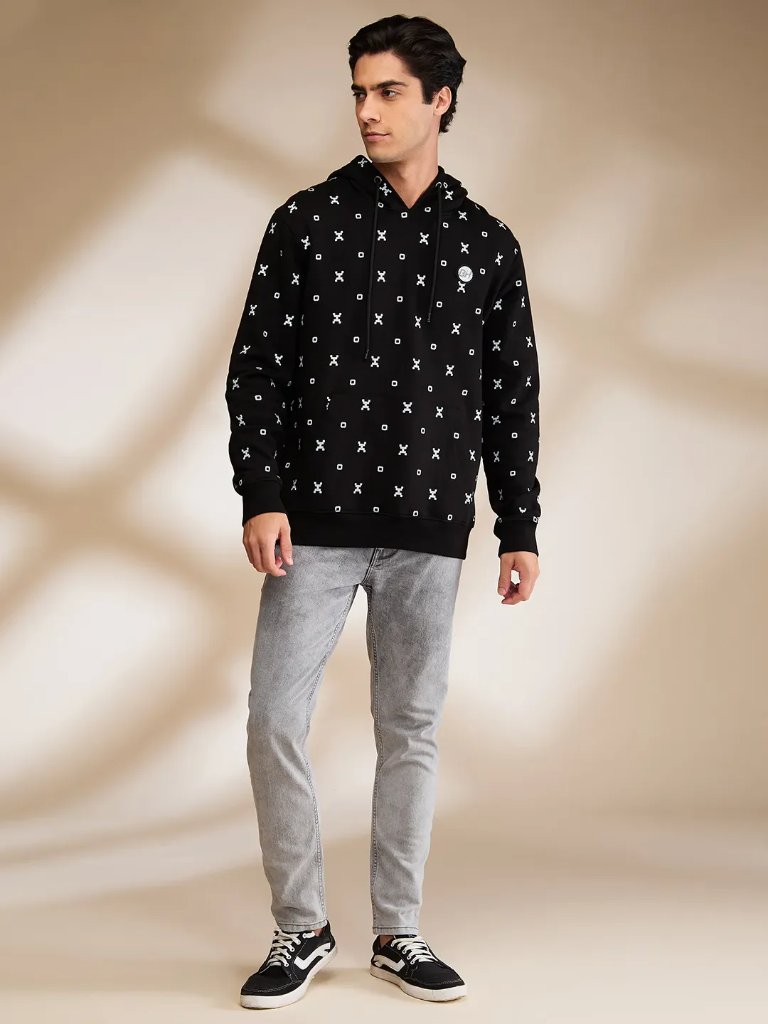 Black Regular Fit Hoodie by Being Human Clothing - Image 2