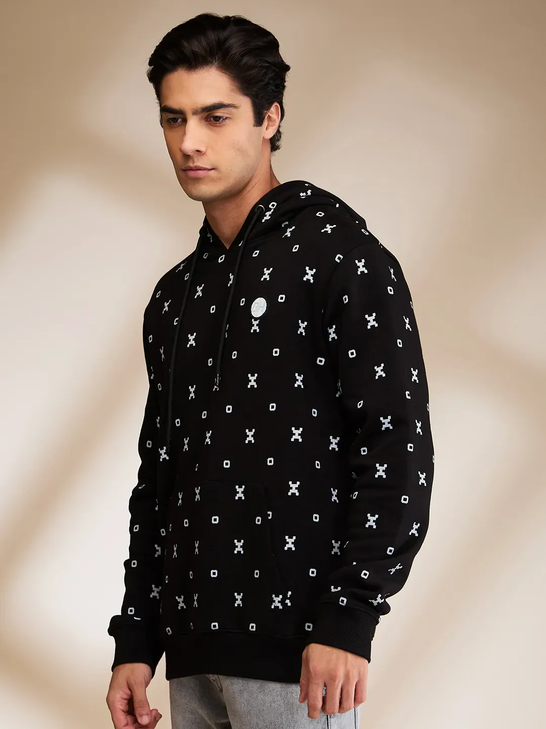 Black Regular Fit Hoodie by Being Human Clothing - Image 4
