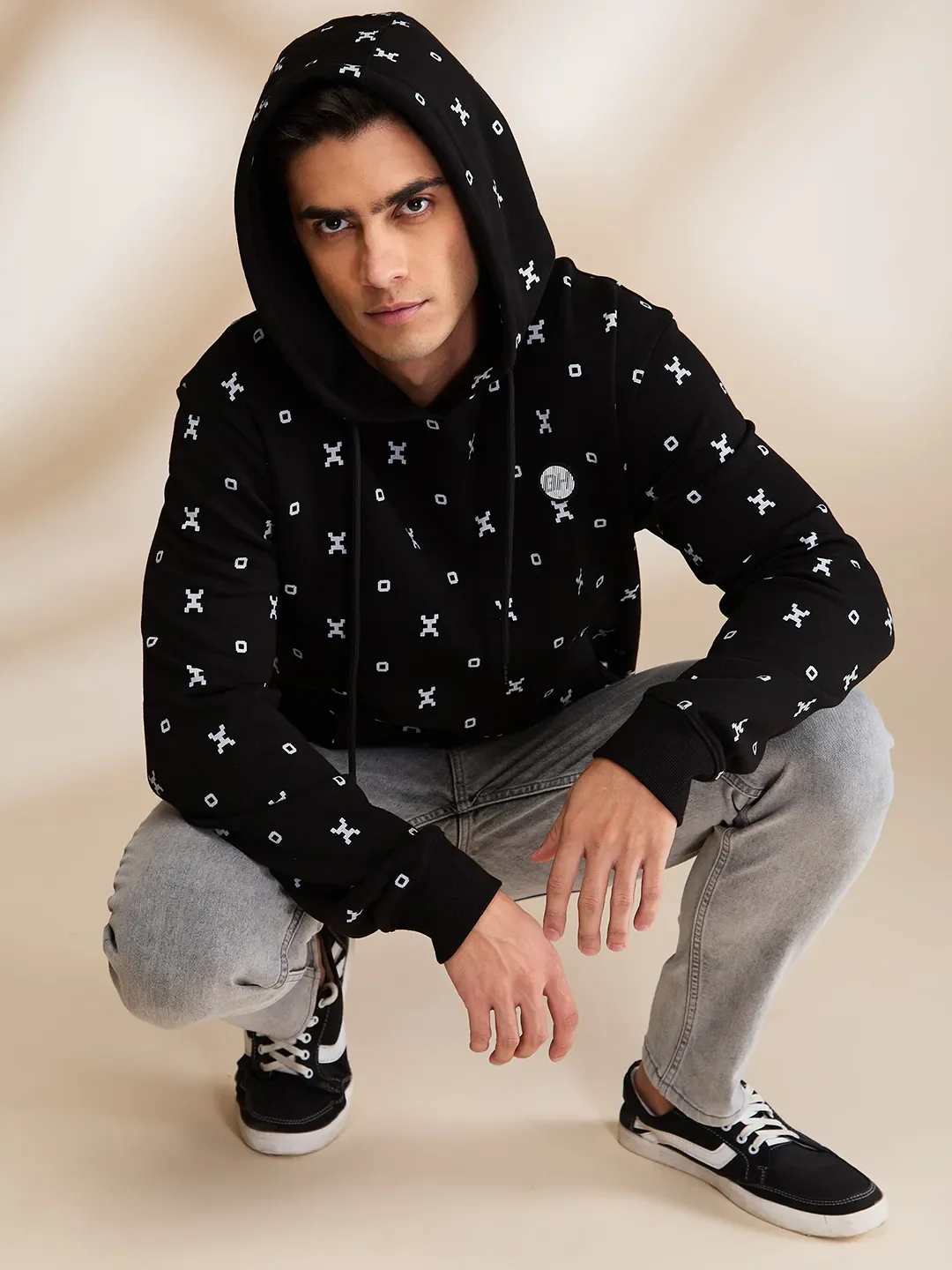Black Regular Fit Hoodie by Being Human Clothing - Image 6