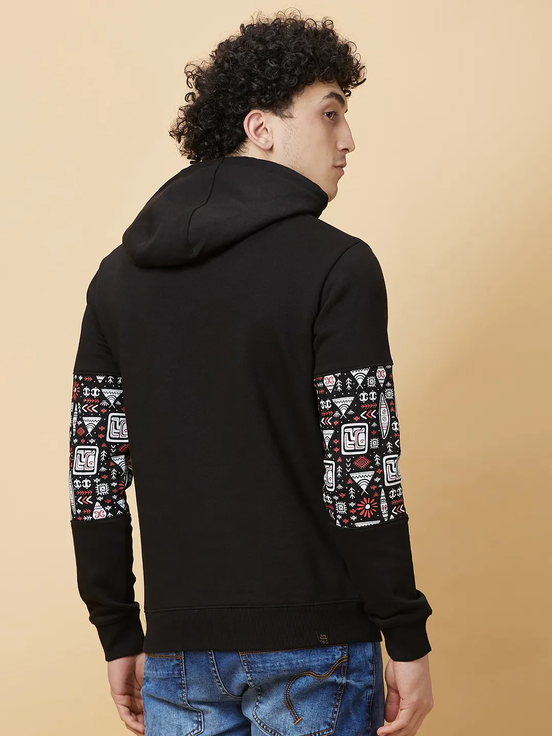 Black Regular Fit Hoodie by Being Human Clothing - Image 3