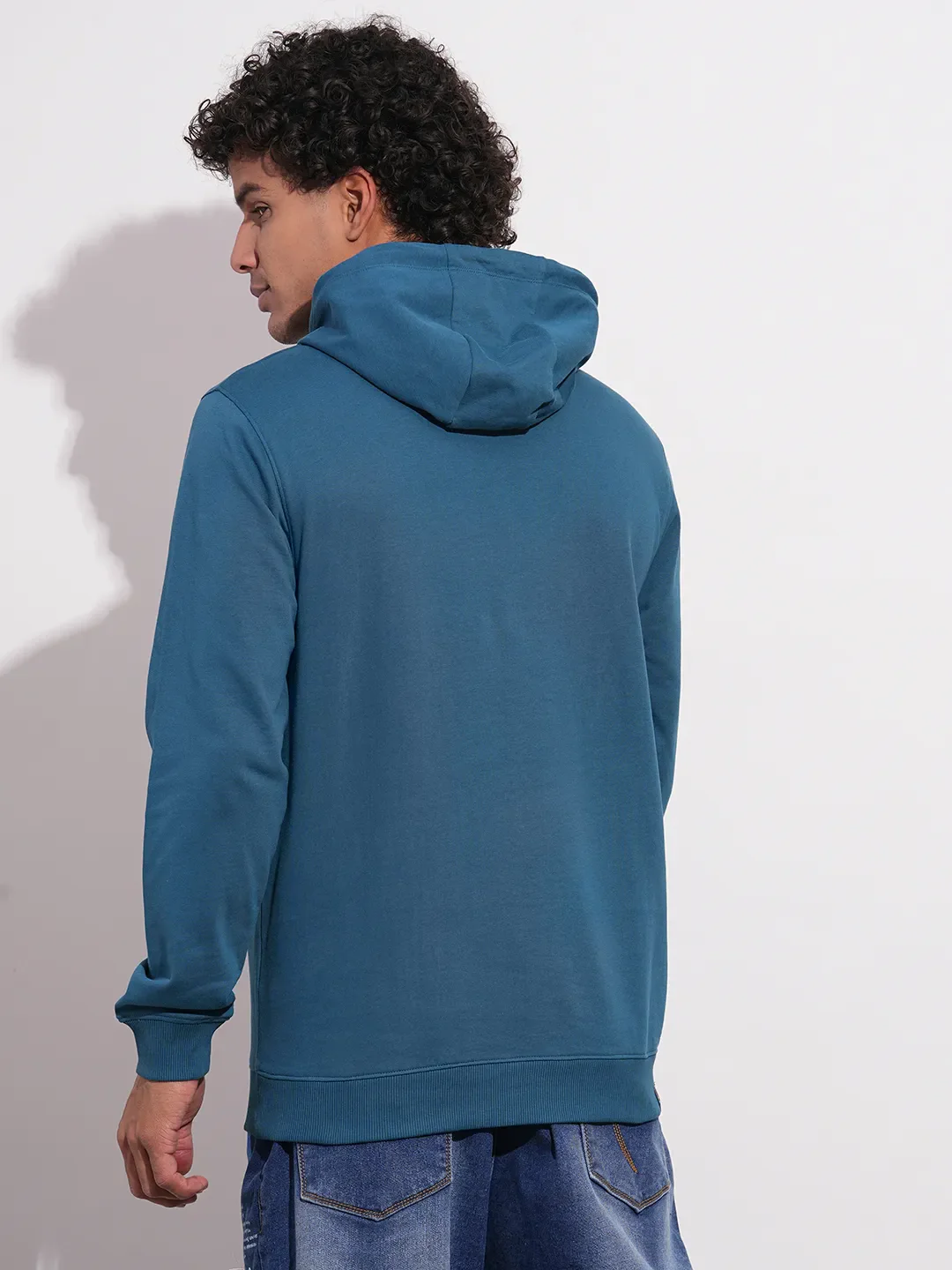Blue Regular Fit Long Sleeves Men's Hoodie by Being Human Clothing - Image 3