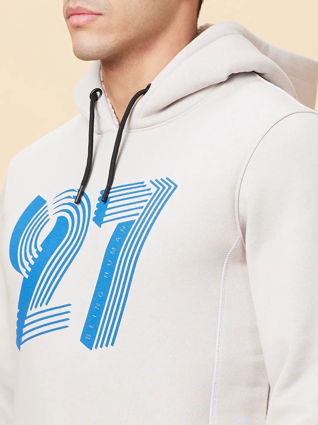 Grey Regular Fit Men's Hoodie by Being Human Clothing - Image 5