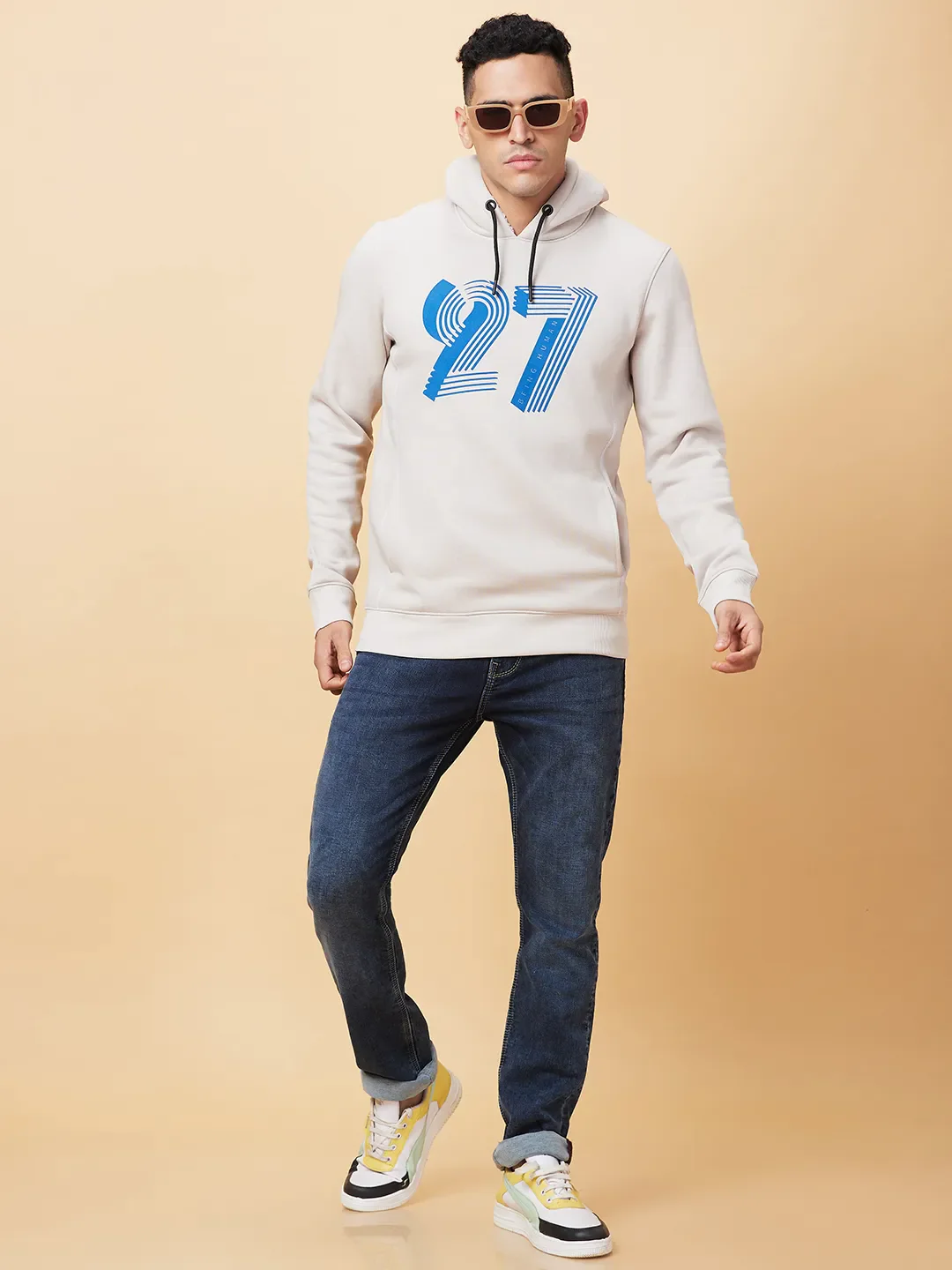 Grey Regular Fit Men's Hoodie by Being Human Clothing - Image 6