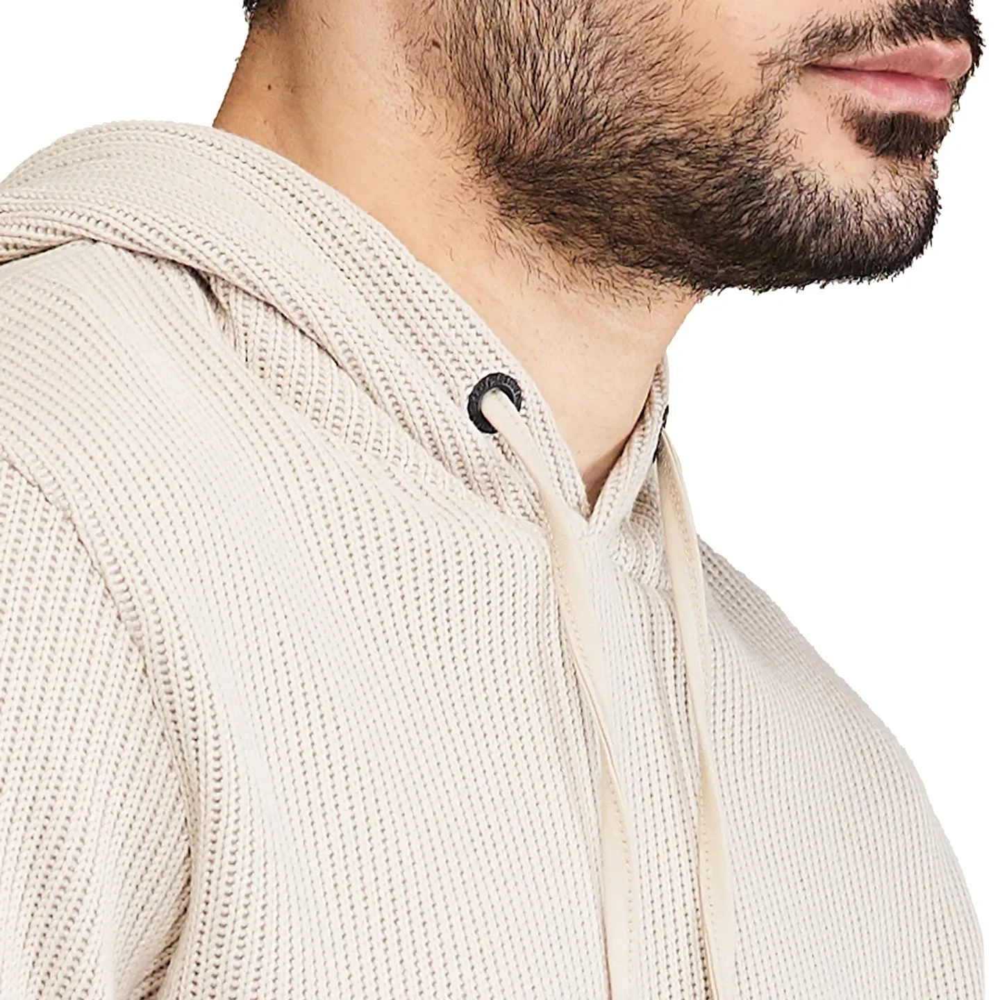 Beige Regular Fit  Long Sleeves Men's Hoodie by Being Human Clothing - Image 5