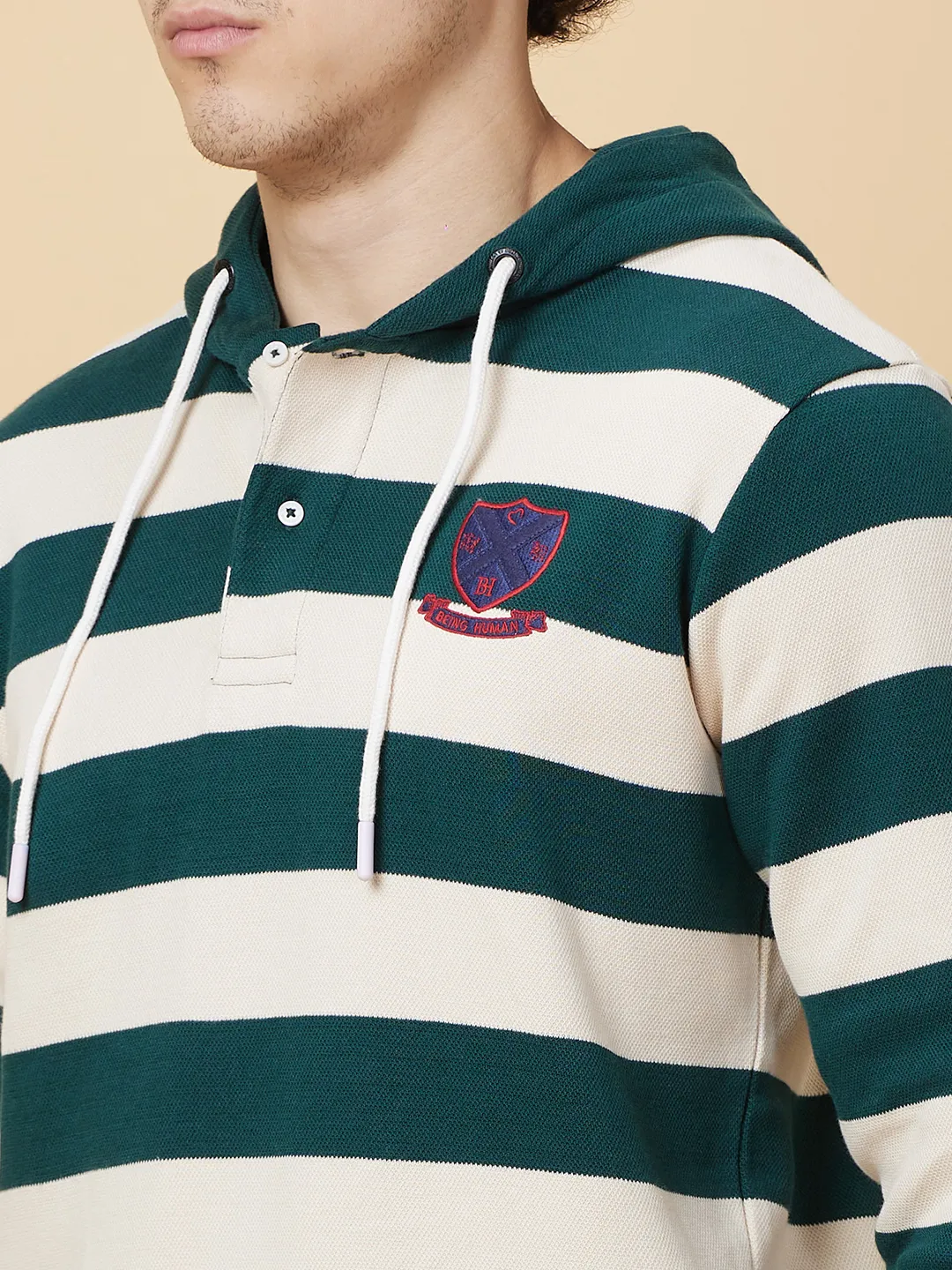 Emerald Regular Fit Men's Hoodie by Being Human Clothing - Image 5