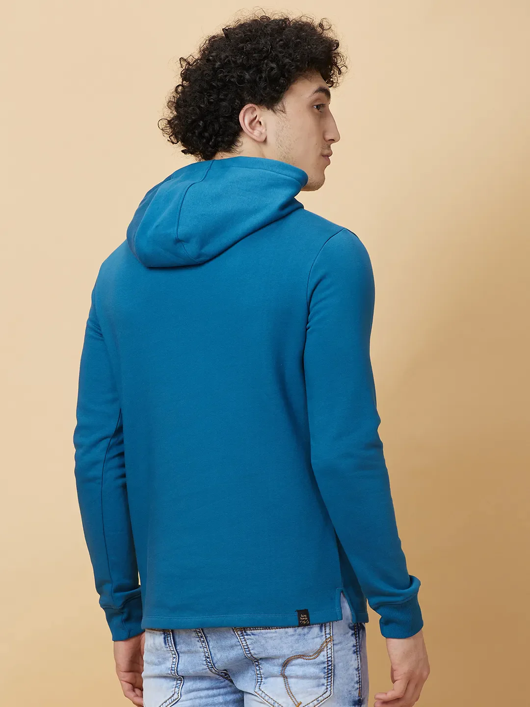 Teal Regular Fit Men's Hoodie by Being Human Clothing - Image 3