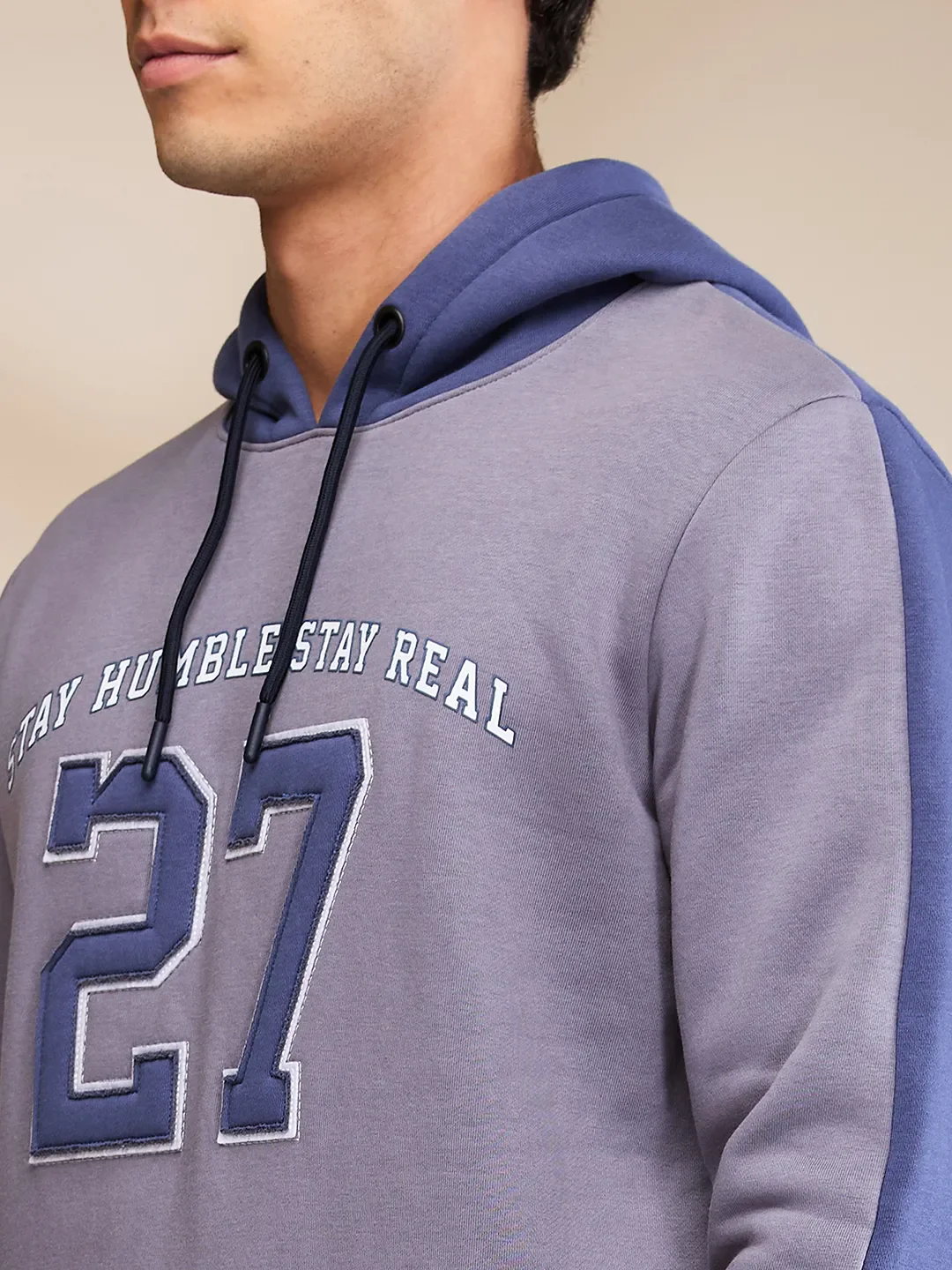 Grey Regular Fit Men's Hoodie by Being Human Clothing - Image 5
