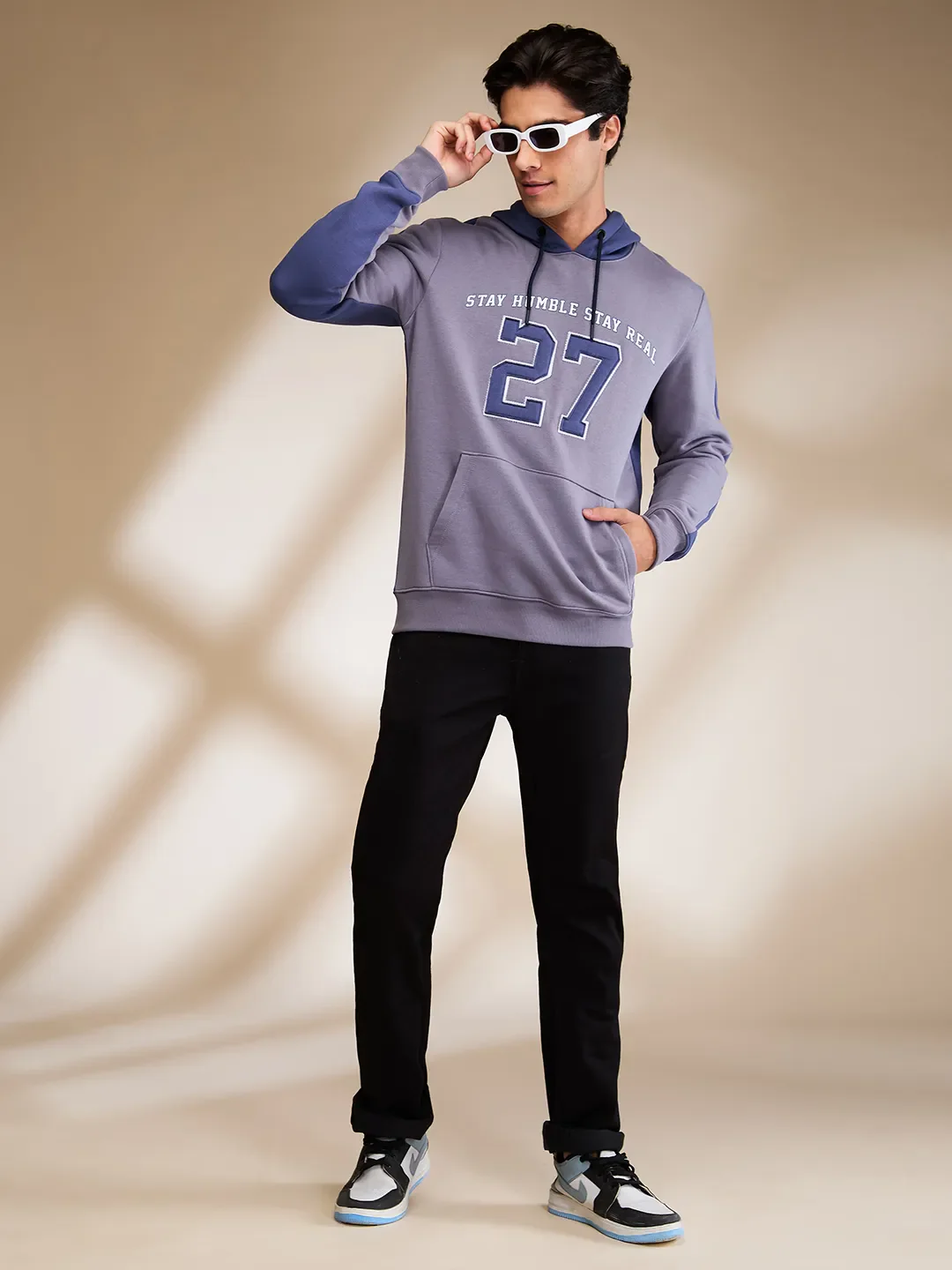 Grey Regular Fit Men's Hoodie by Being Human Clothing - Image 6