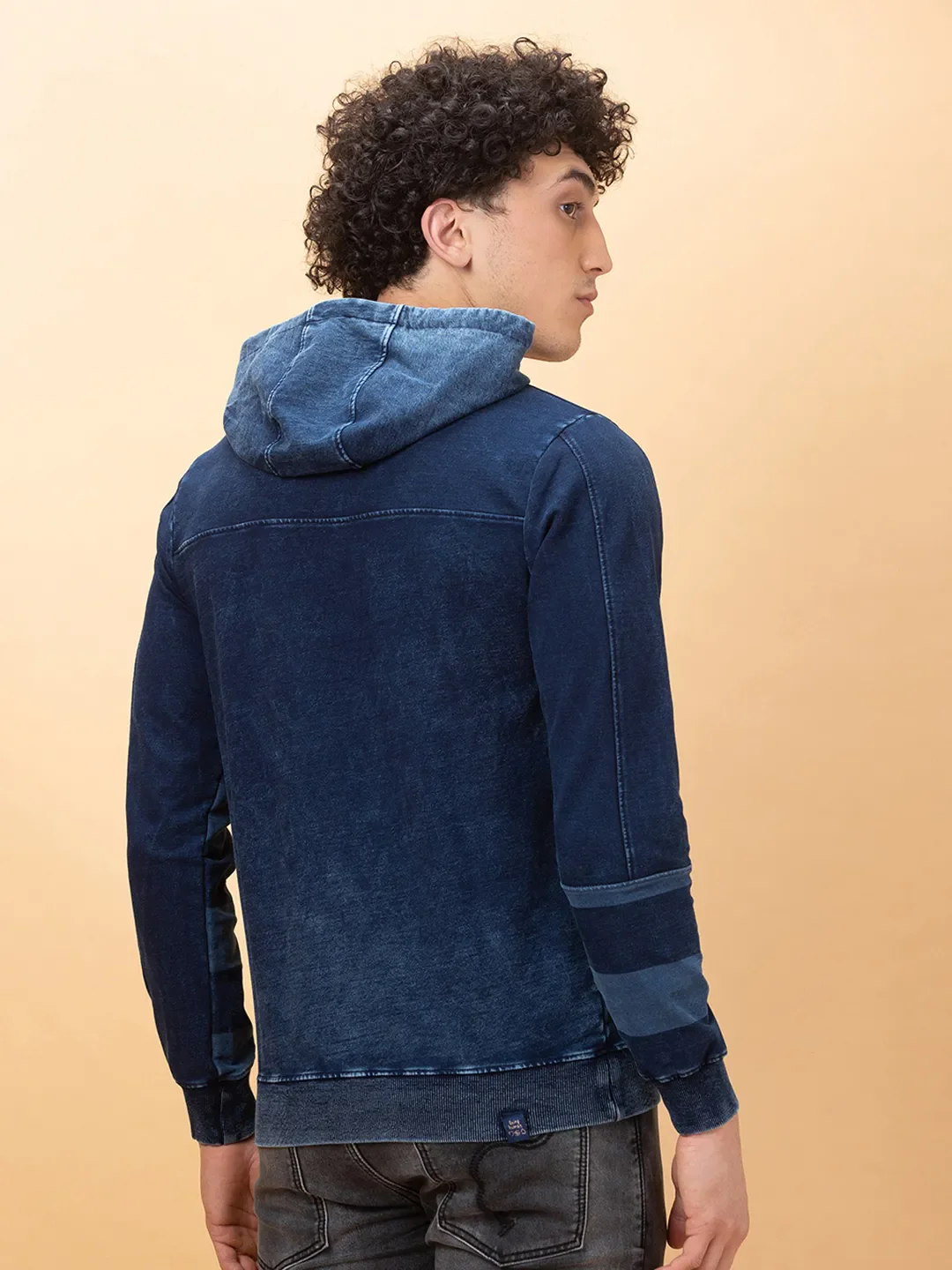 Indigo Regular Fit Men's Hoodie by Being Human Clothing - Image 3