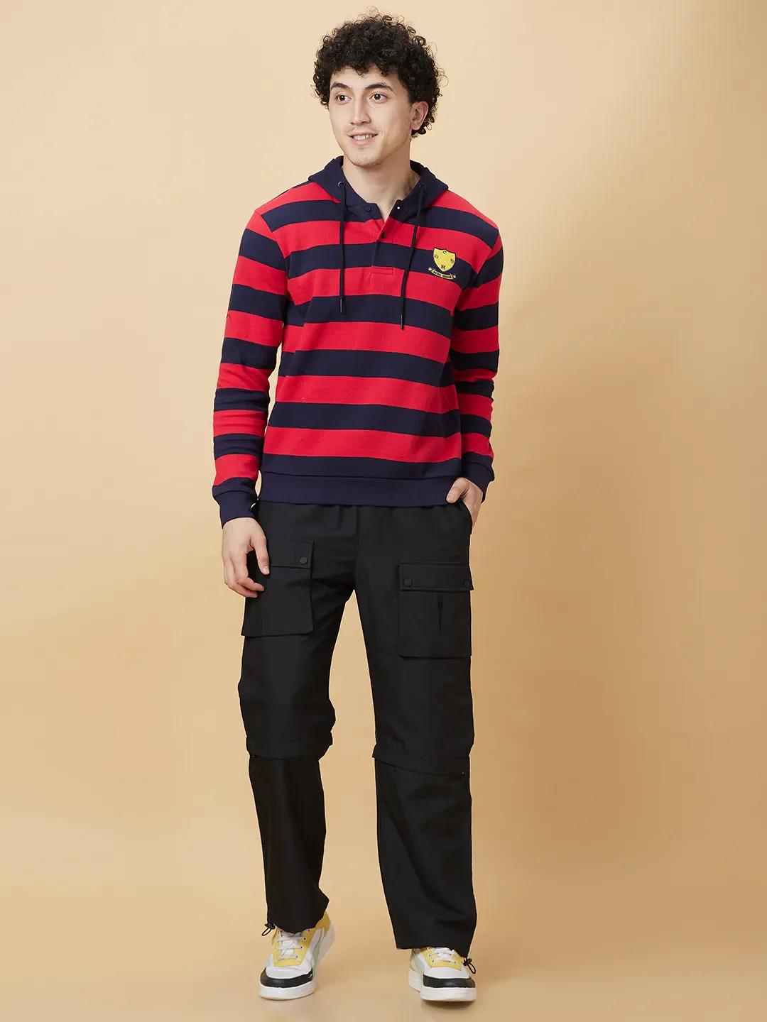 Midnight Blue Regular Fit Men's Hoodie by Being Human Clothing - Image 2