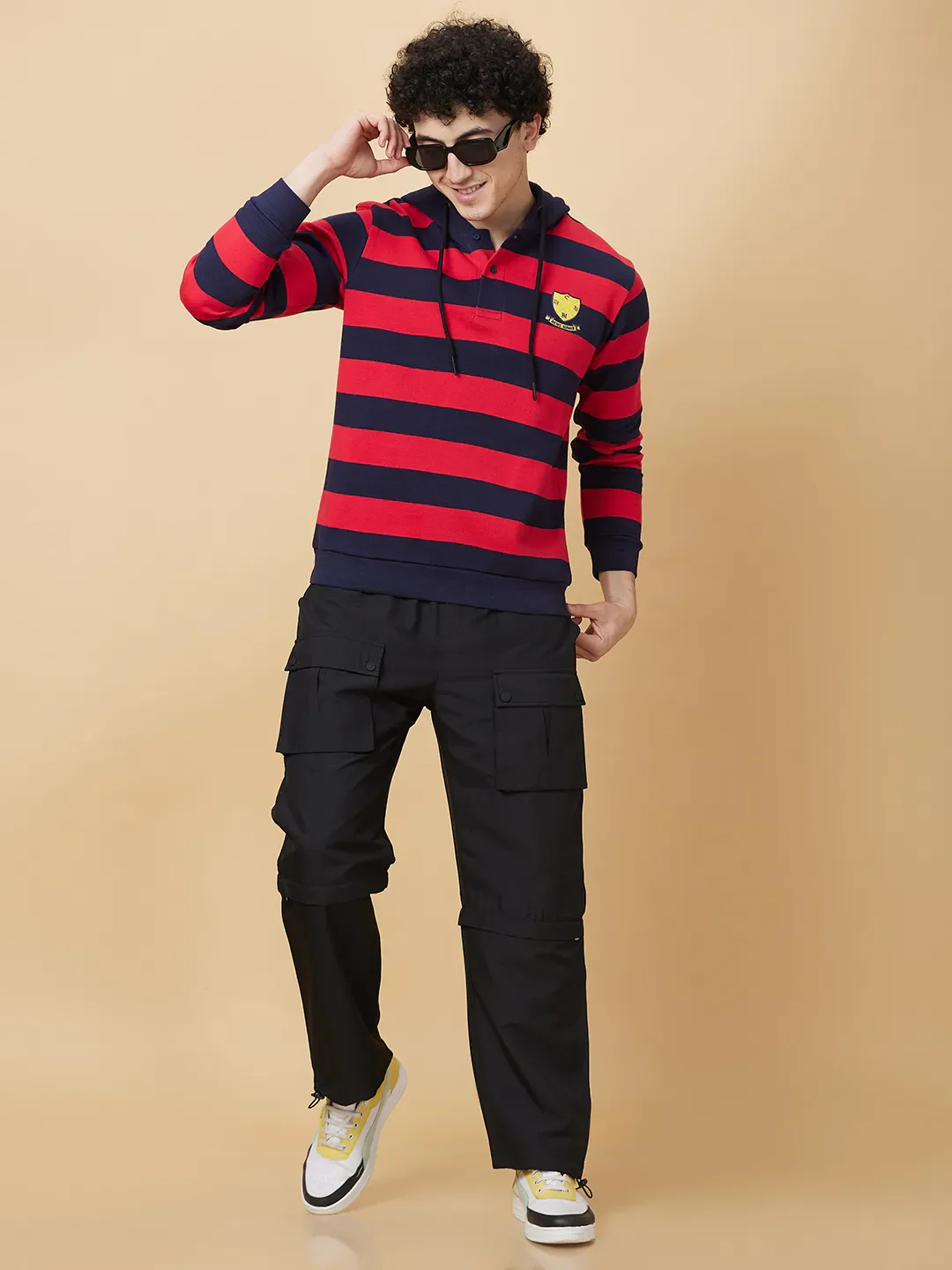 Midnight Blue Regular Fit Men's Hoodie by Being Human Clothing - Image 6