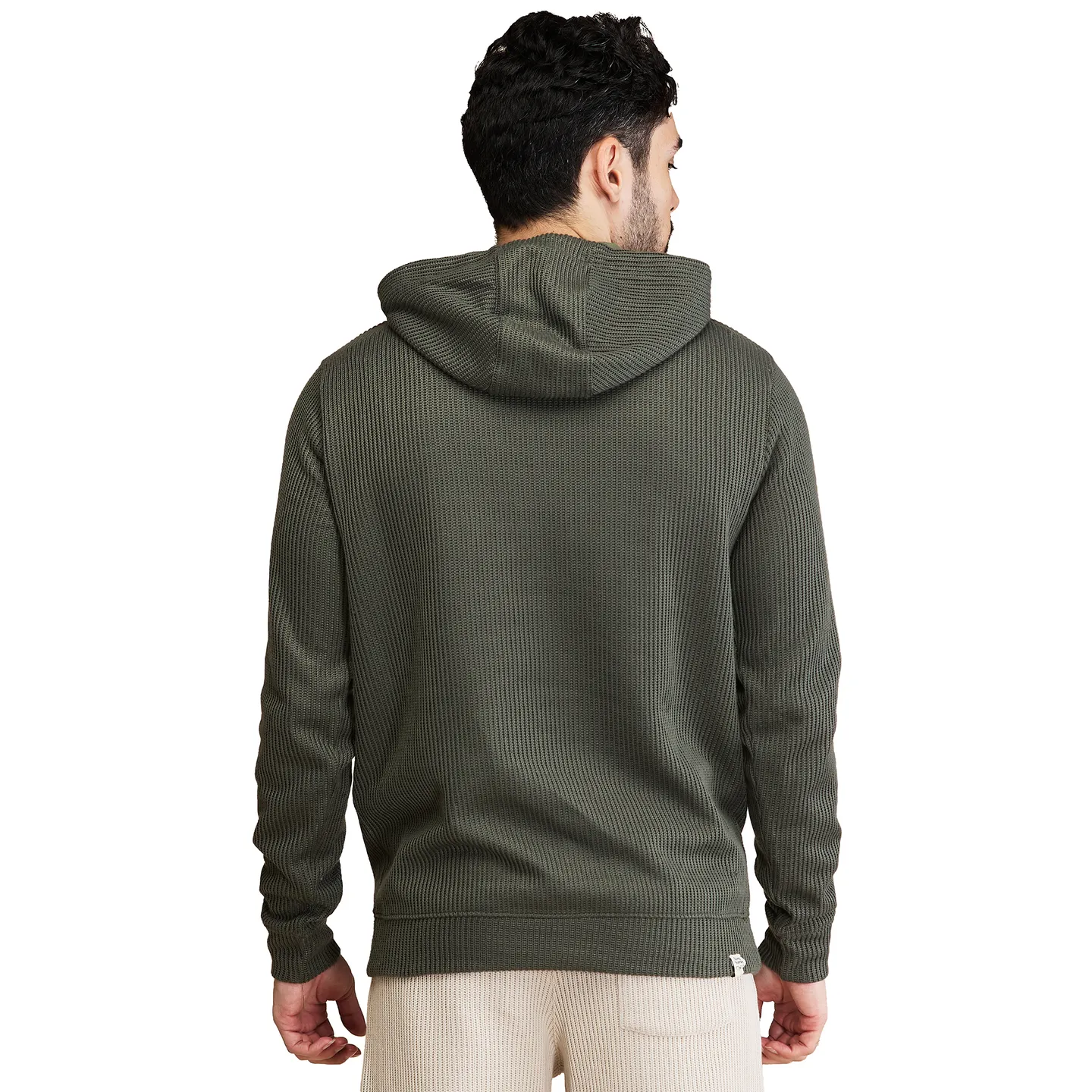 Olive Regular Fit Men's Hoodie by Being Human Clothing - Image 3
