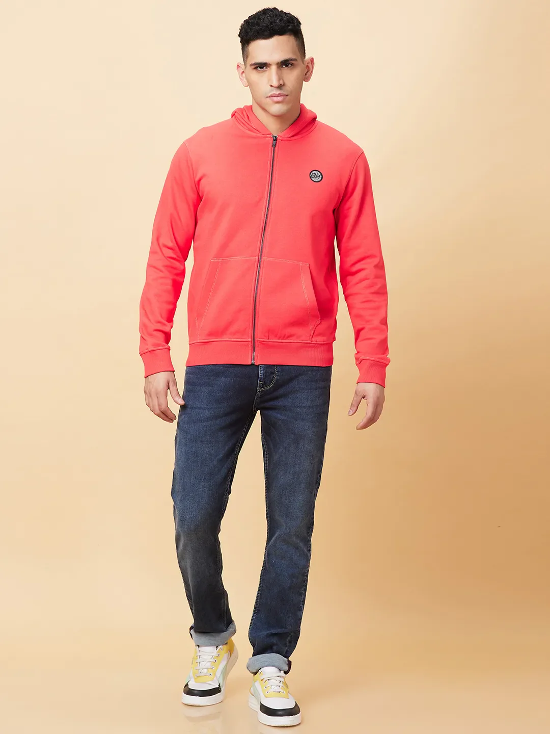 Red Regular Fit Men's Hoodie by Being Human Clothing - Image 2