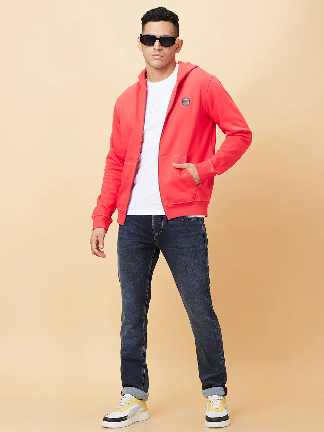 Red Regular Fit Men's Hoodie by Being Human Clothing - Image 6