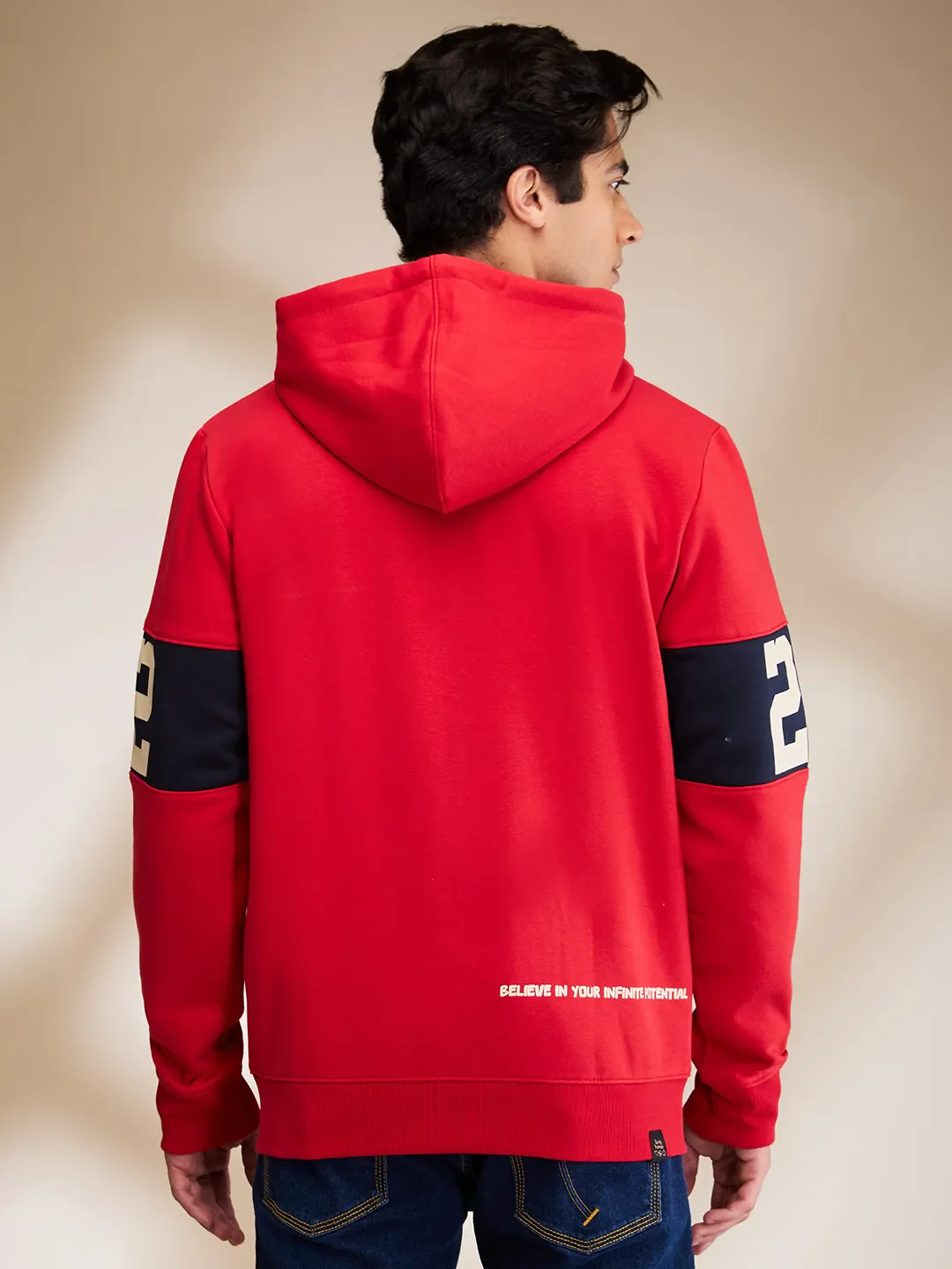 Red Regular Fit Men's Hoodie by Being Human Clothing - Image 3