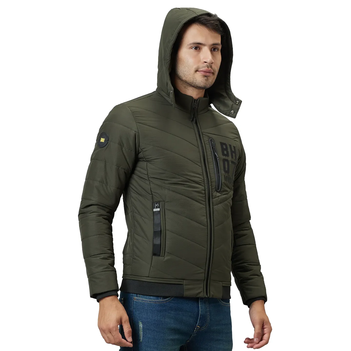 Green Regular Fit Long Sleeves Men's Jacket by Being Human Clothing - Image 4