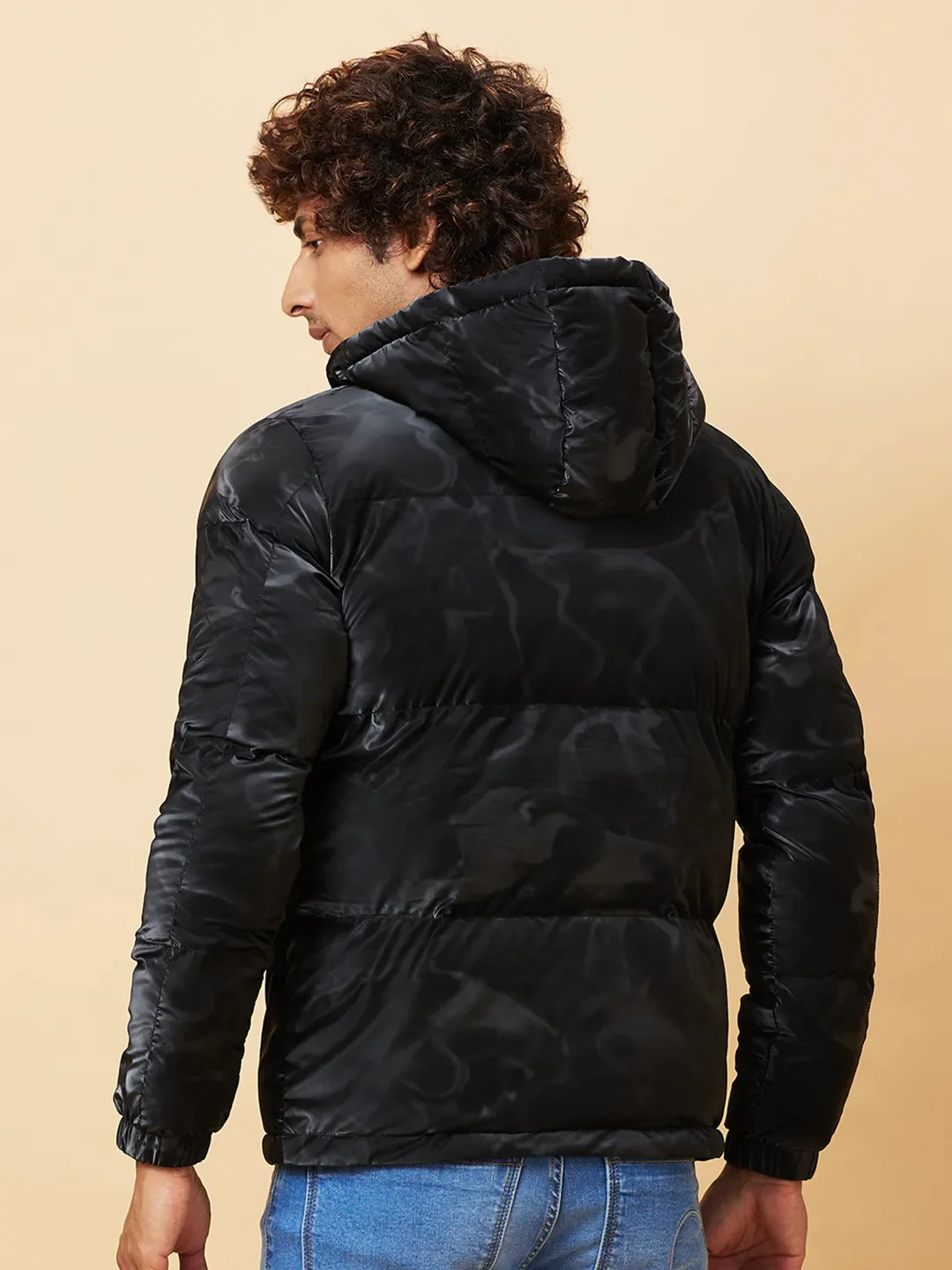 Black Regular Fit Men's Jacket by Being Human Clothing - Image 3