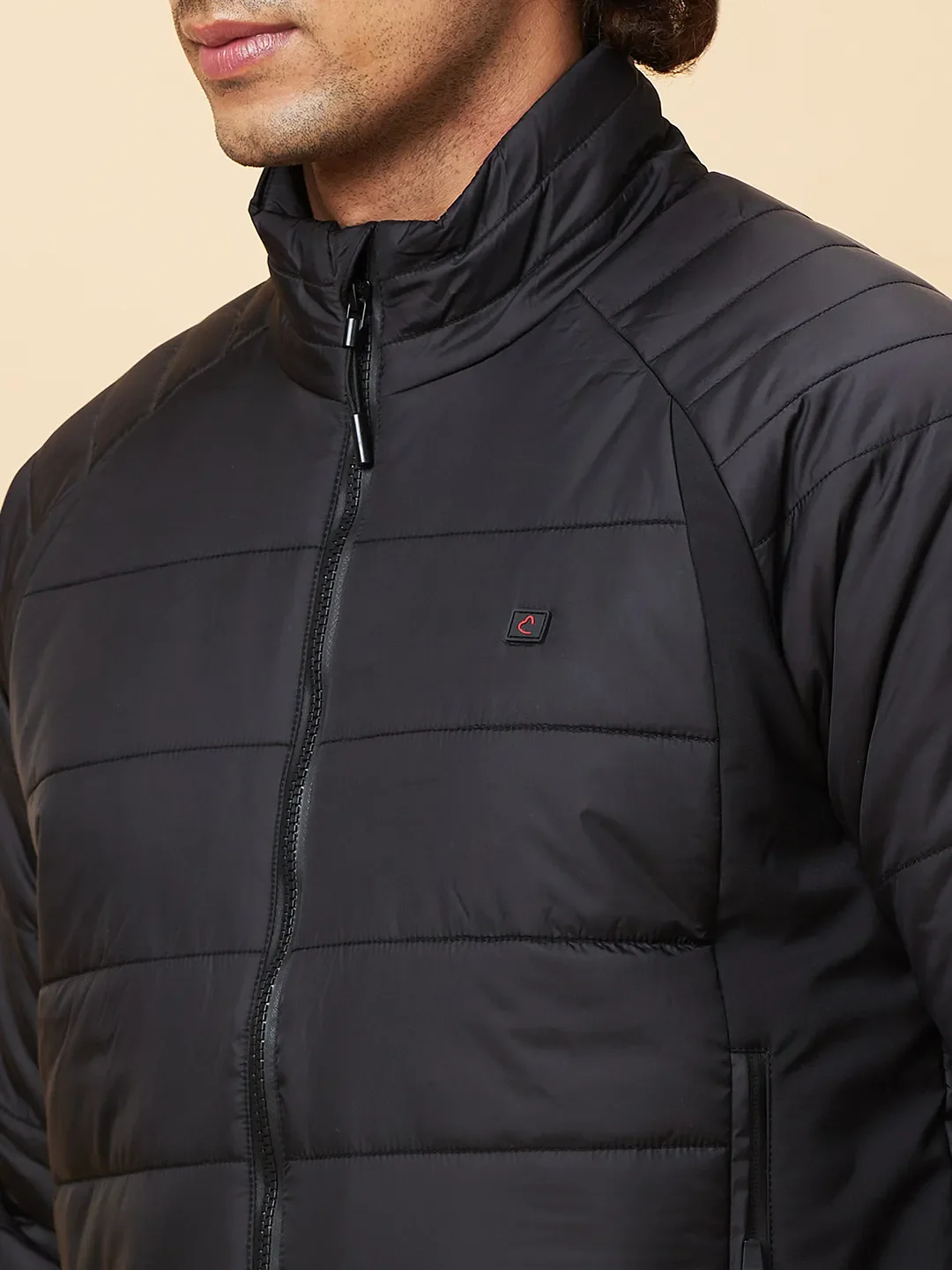 Black Regular Fit Long Sleeves Men's Jacket by Being Human Clothing - Image 5