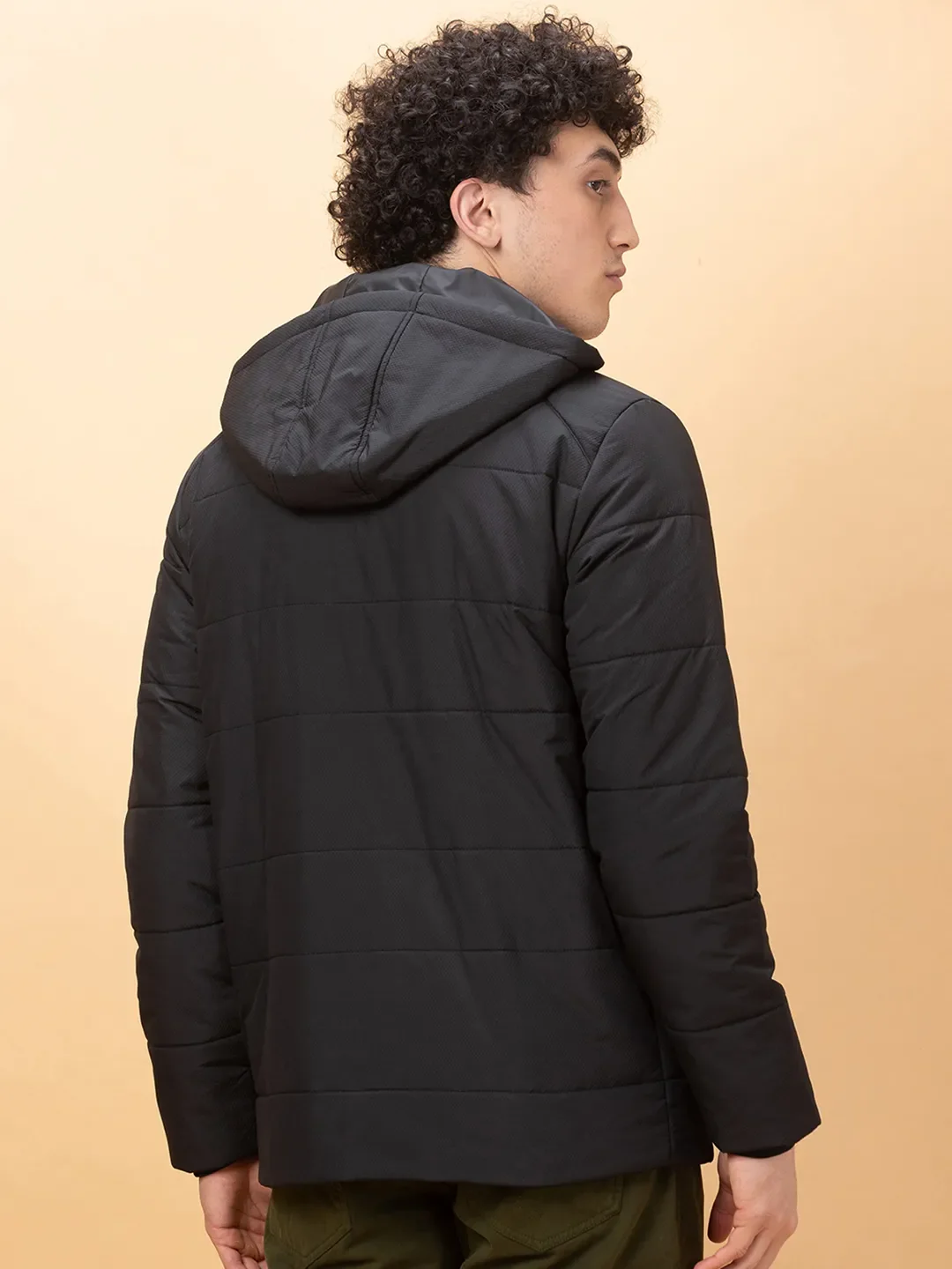 Black Regular Fit Long Sleeves Men's Jacket by Being Human Clothing - Image 3