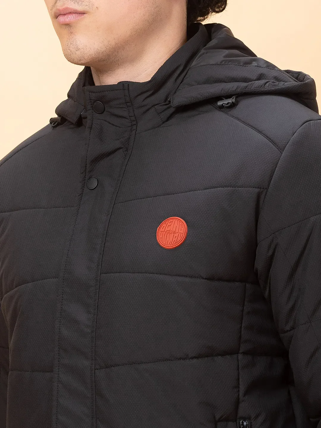 Black Regular Fit Long Sleeves Men's Jacket by Being Human Clothing - Image 5