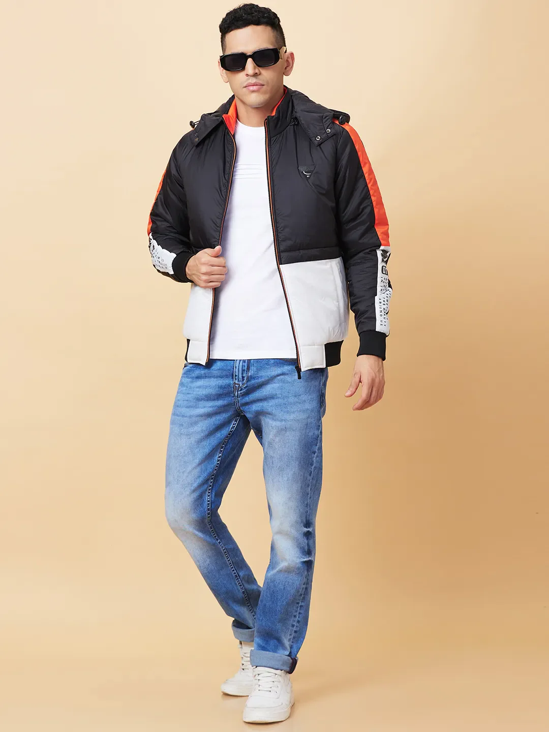 Black Regular Fit Men's Jacket by Being Human Clothing - Image 6