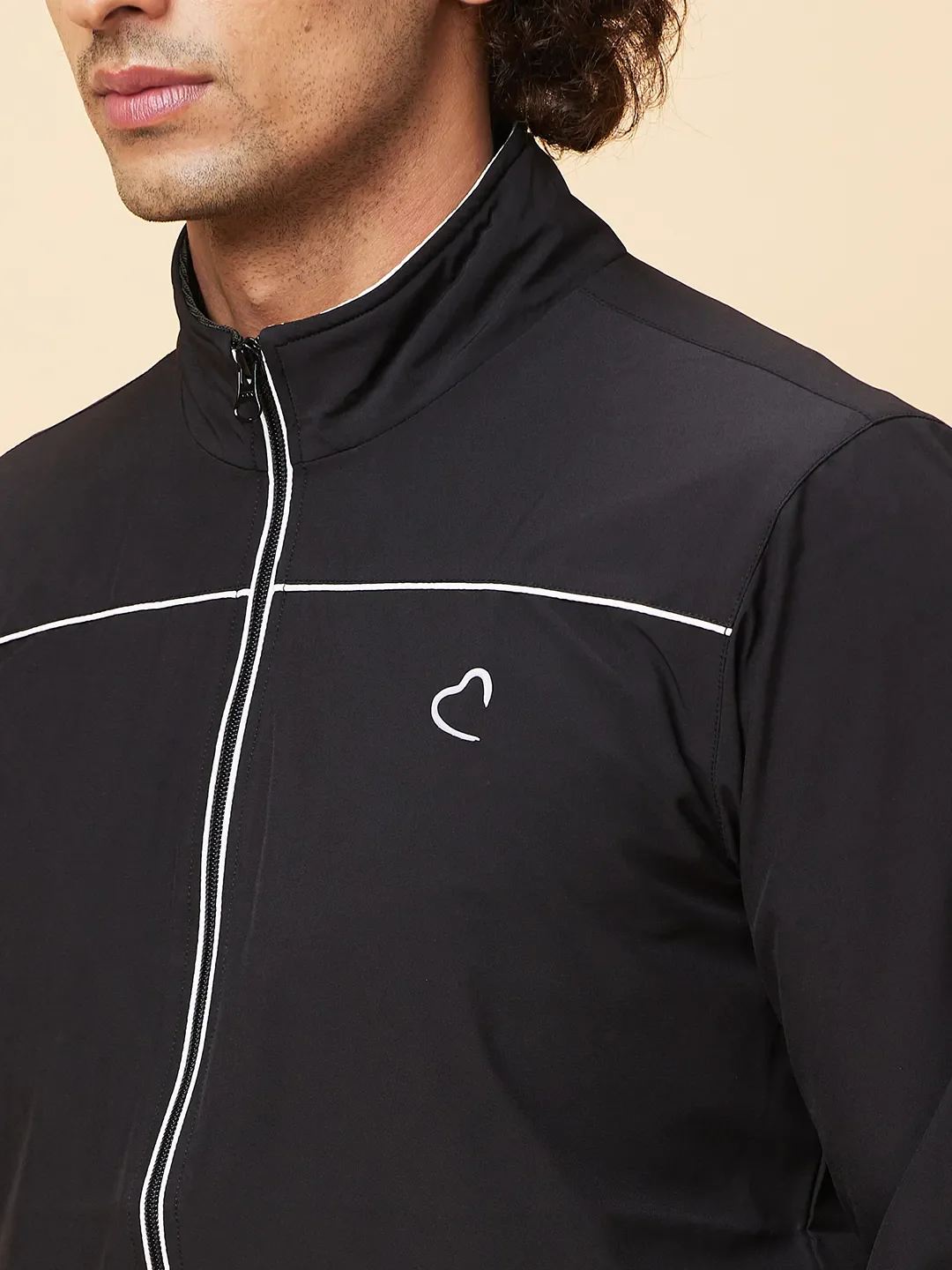 Black Regular Fit Men's Jacket by Being Human Clothing - Image 5