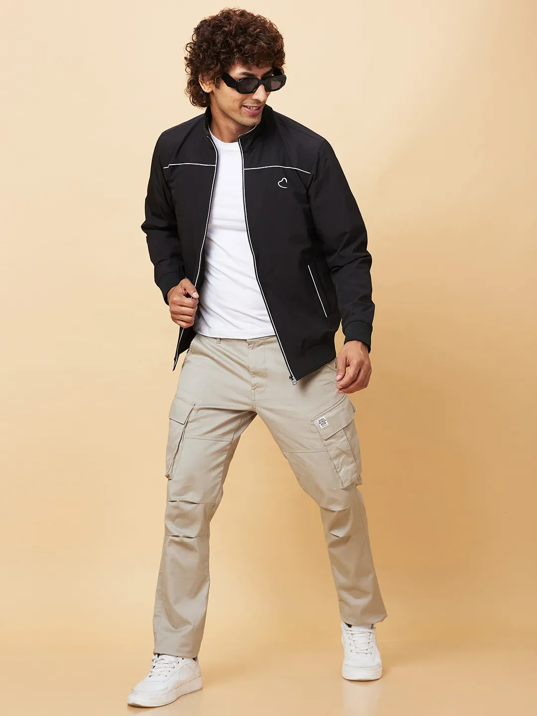 Black Regular Fit Men's Jacket by Being Human Clothing - Image 6