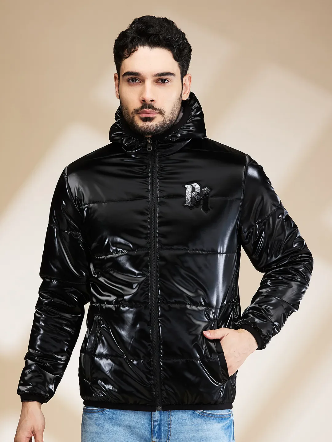 Black Regular Fit Long Sleeves Men's Jacket by Being Human Clothing