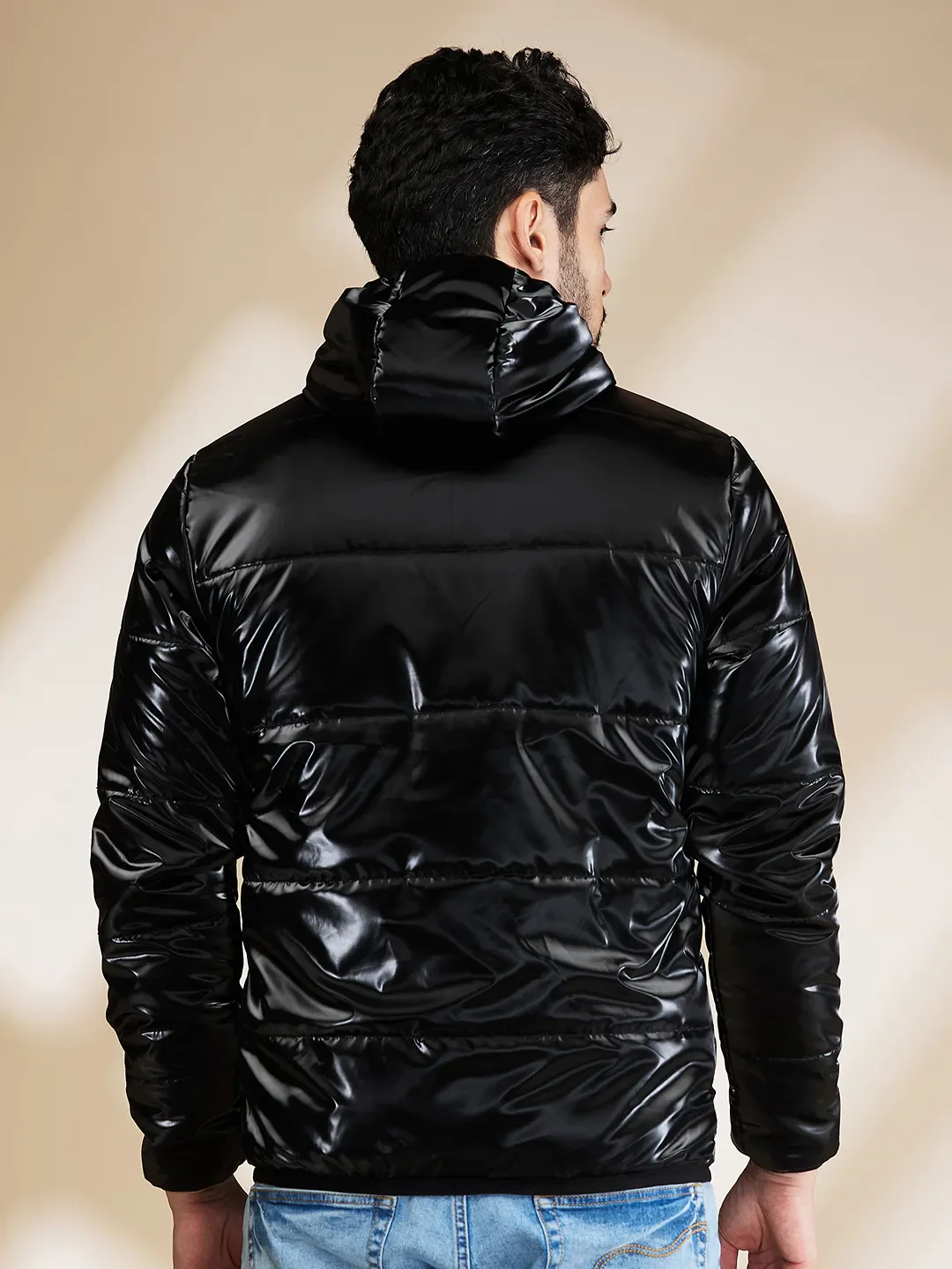 Black Regular Fit Long Sleeves Men's Jacket by Being Human Clothing - Image 3
