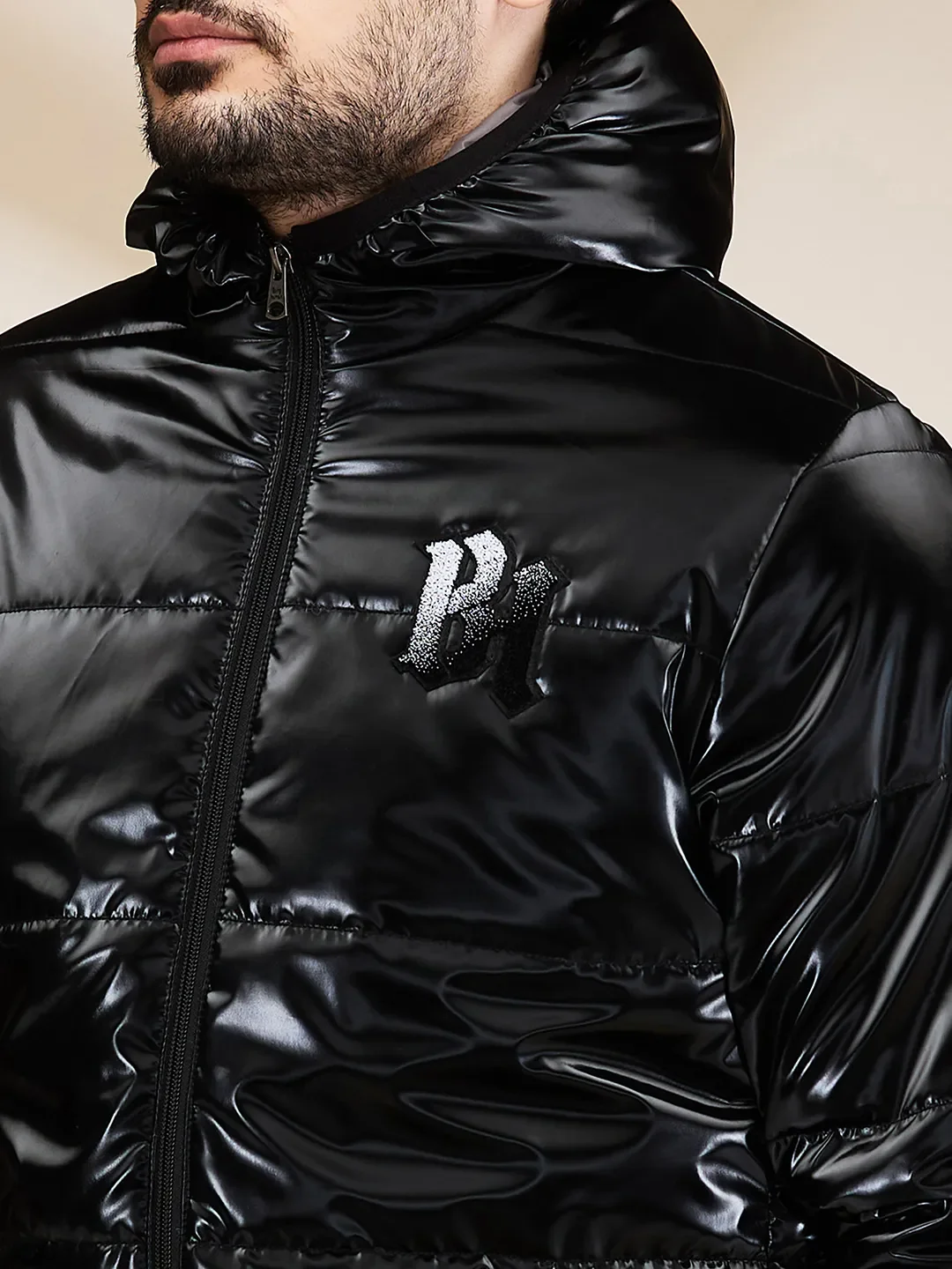 Black Regular Fit Long Sleeves Men's Jacket by Being Human Clothing - Image 5