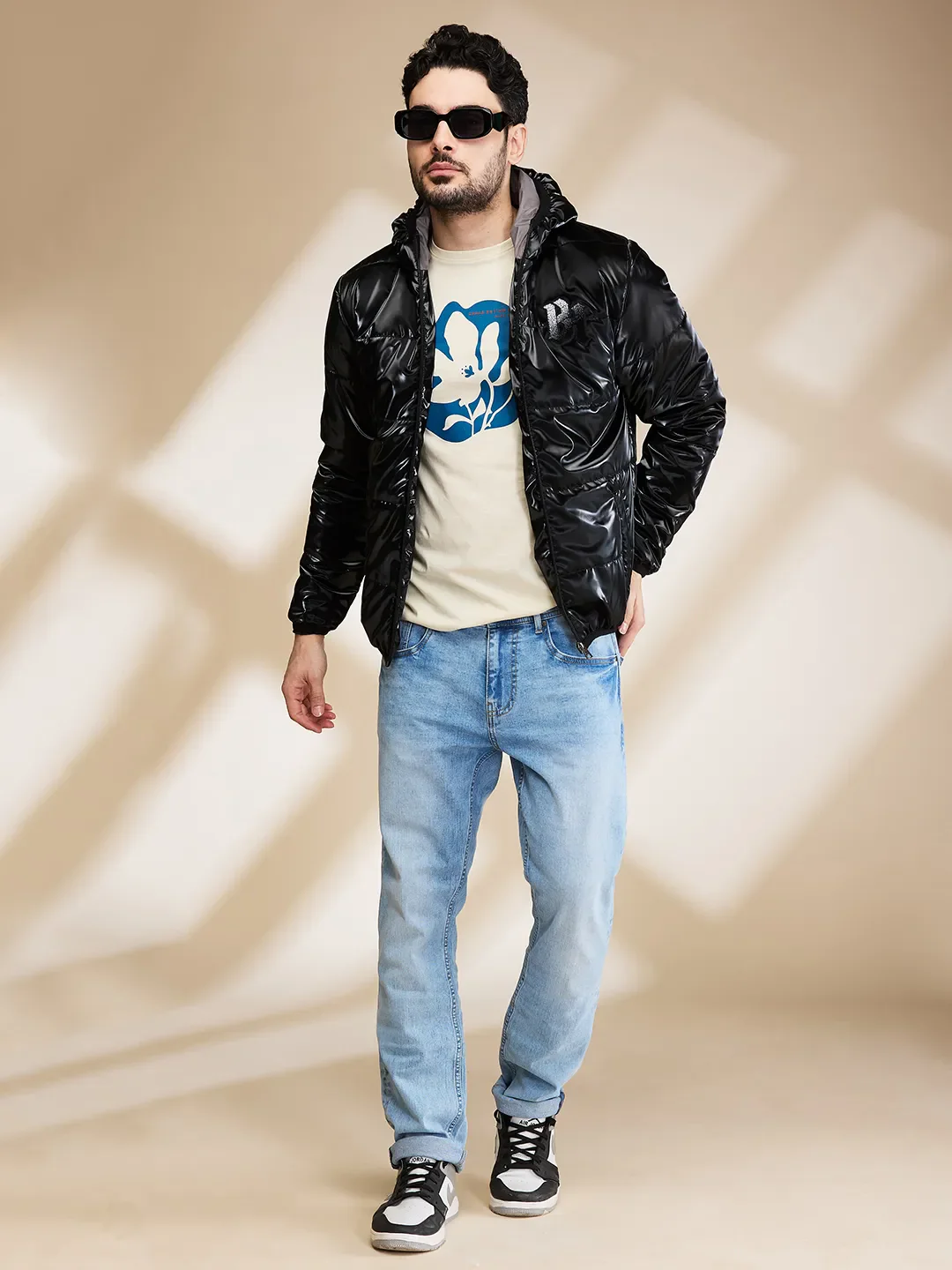 Black Regular Fit Long Sleeves Men's Jacket by Being Human Clothing - Image 6