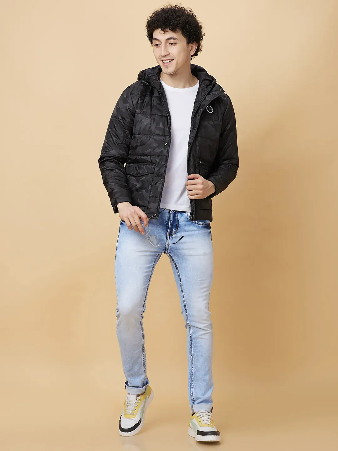 Black Regular Fit Men's Jacket by Being Human Clothing - Image 6
