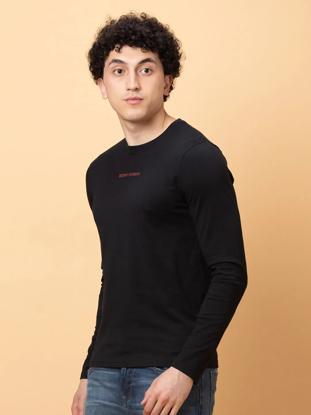 Black Regular Fit Long Sleeves Men's Jacket by Being Human Clothing - Image 4