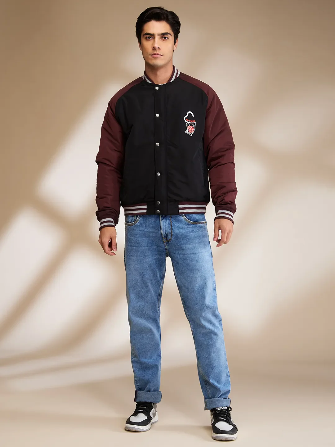 Black Regular Fit Men's Jacket by Being Human Clothing - Image 2