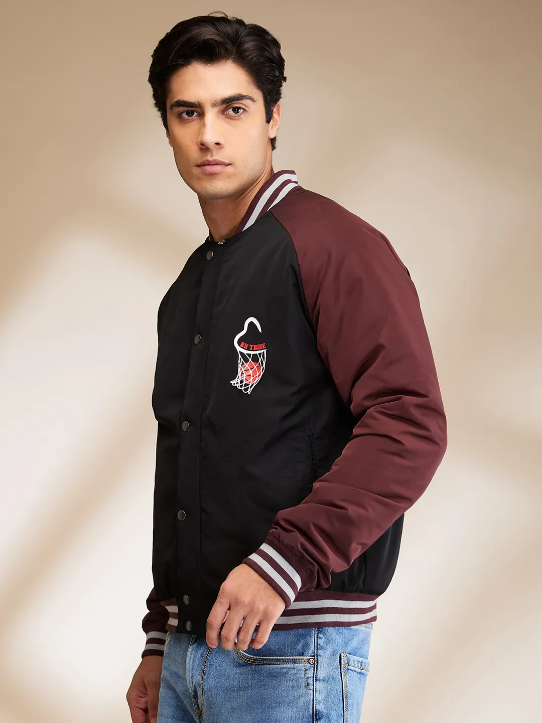 Black Regular Fit Men's Jacket by Being Human Clothing - Image 4