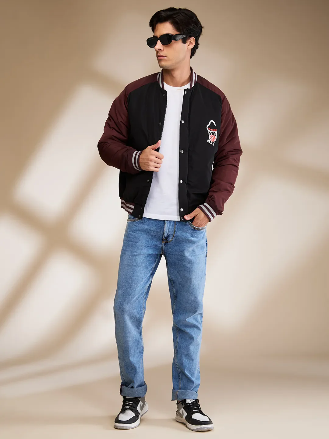 Black Regular Fit Men's Jacket by Being Human Clothing - Image 6