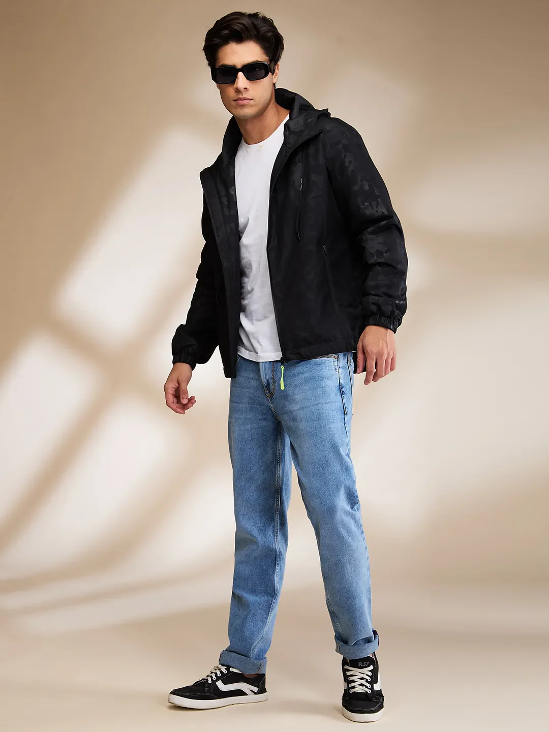 Black Regular Fit Men's Jacket by Being Human Clothing - Image 6